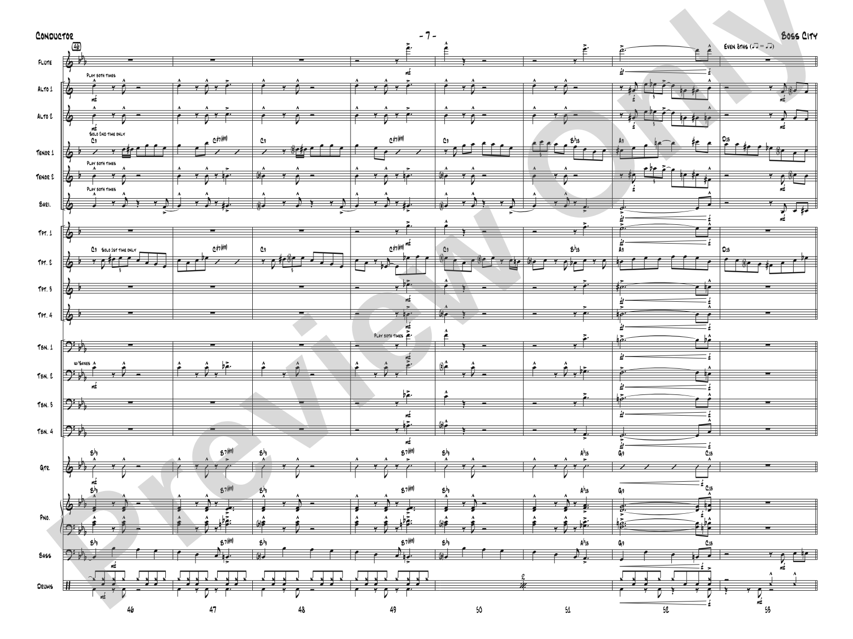 Boss City: Jazz Ensemble Conductor Score & Parts