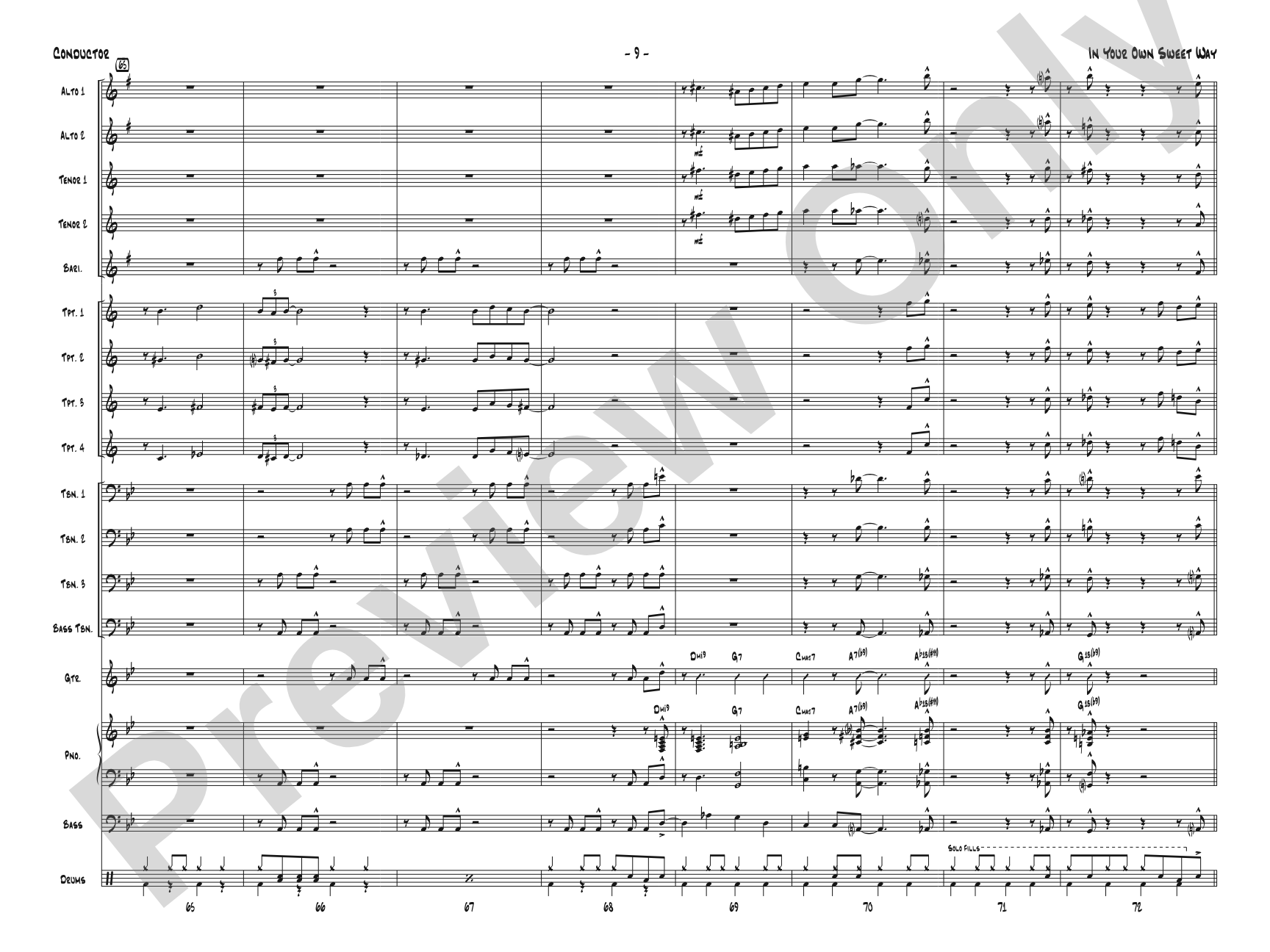 In Your Own Sweet Way: Score