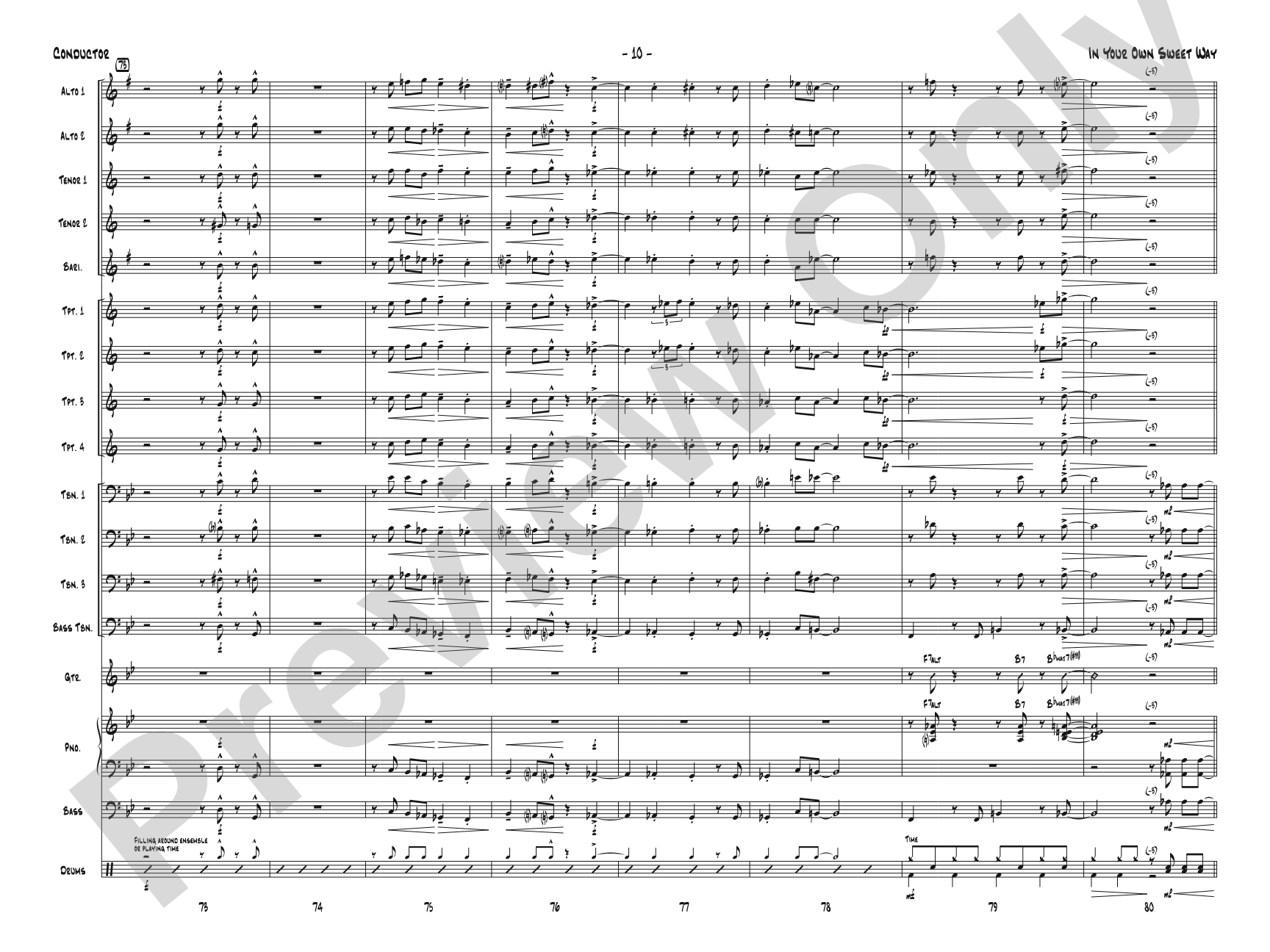 In Your Own Sweet Way: Score