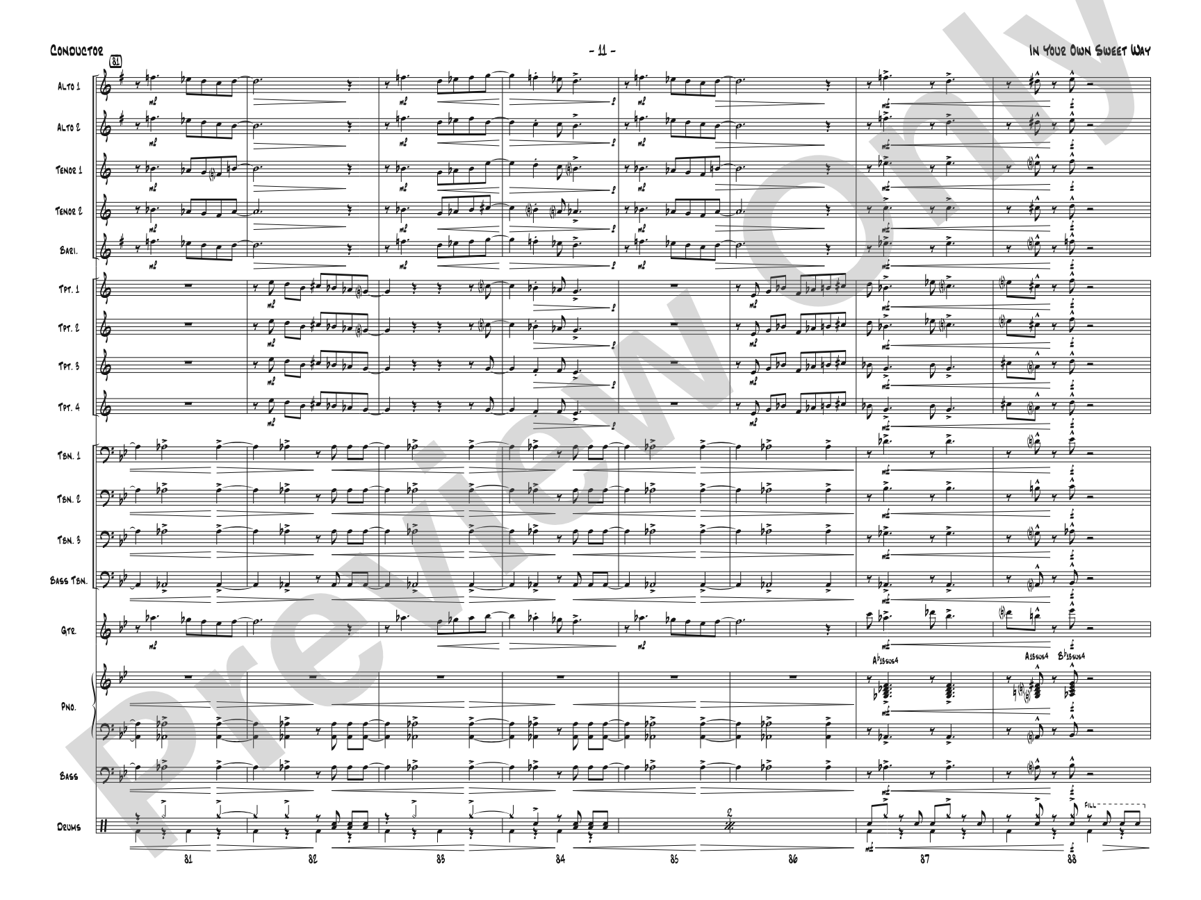 In Your Own Sweet Way: Score