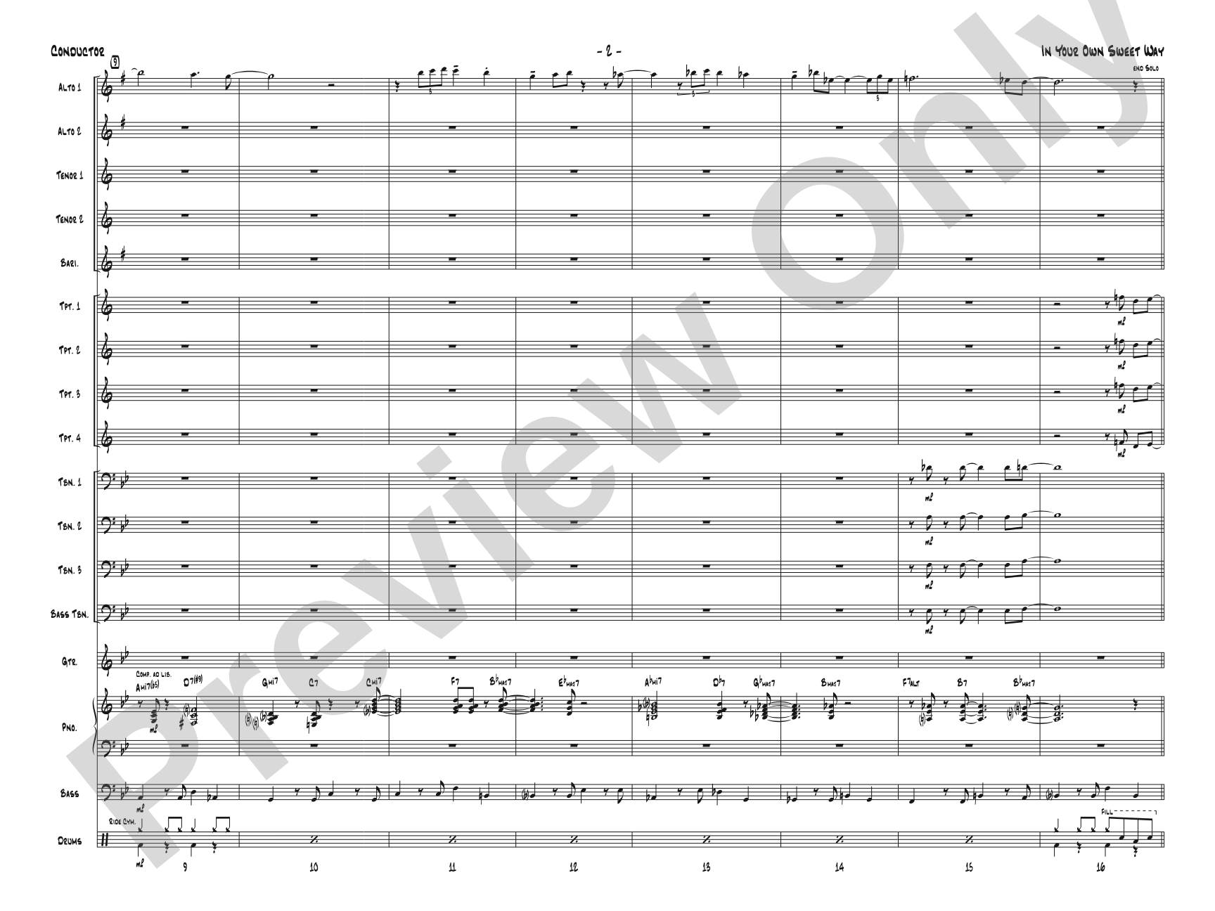 In Your Own Sweet Way: Score