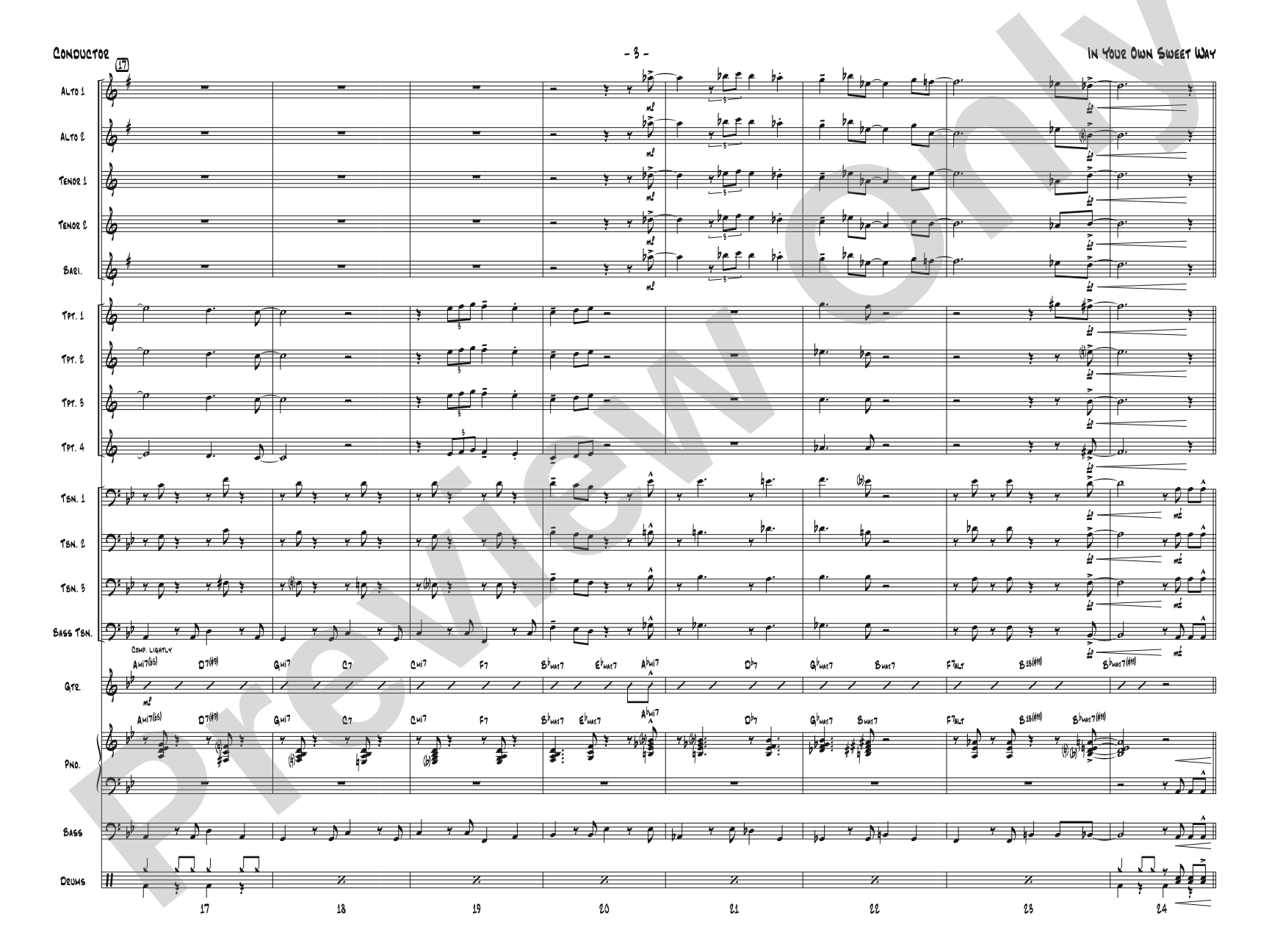 In Your Own Sweet Way: Score