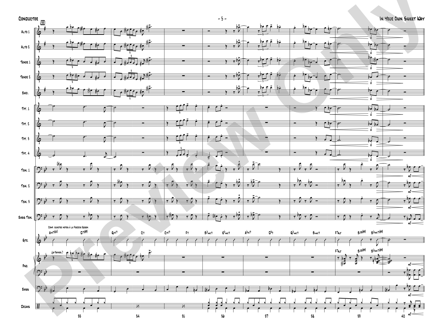 In Your Own Sweet Way: Score