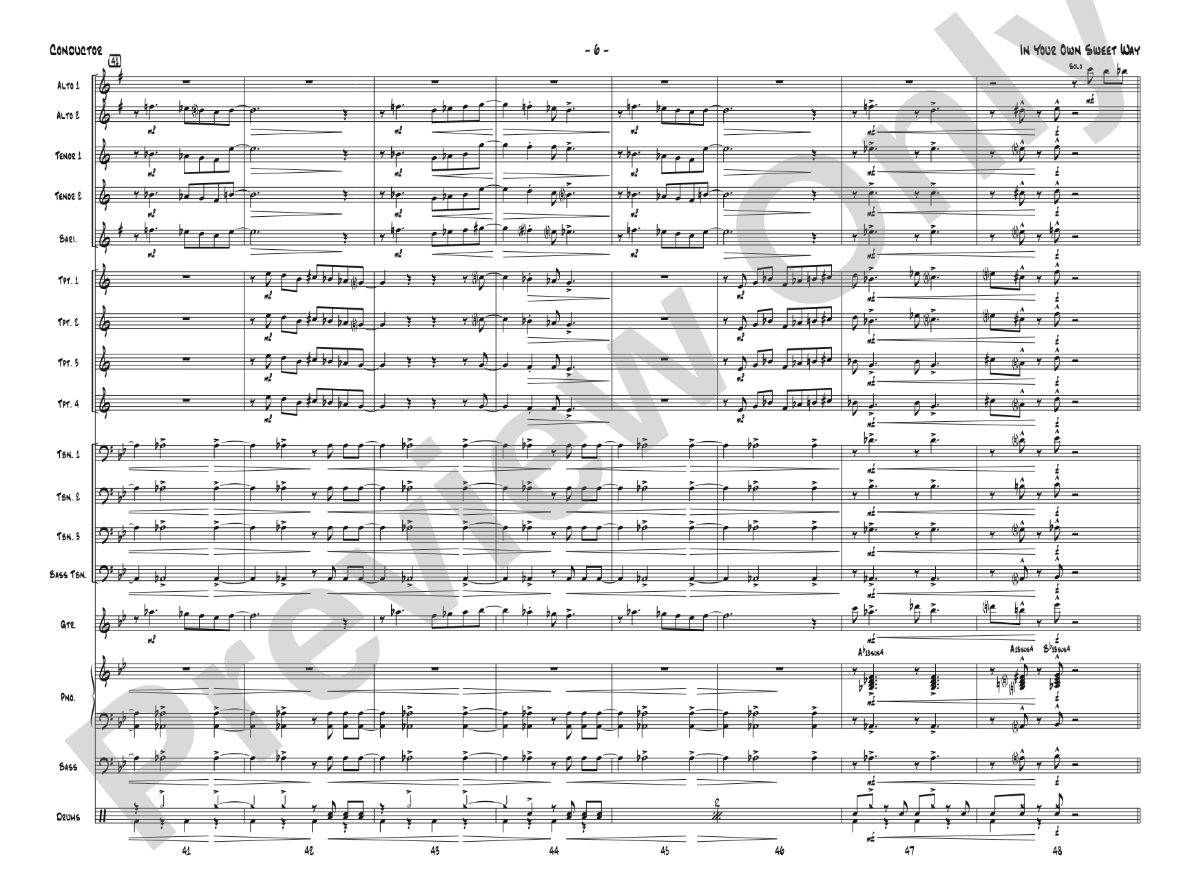 In Your Own Sweet Way: Score