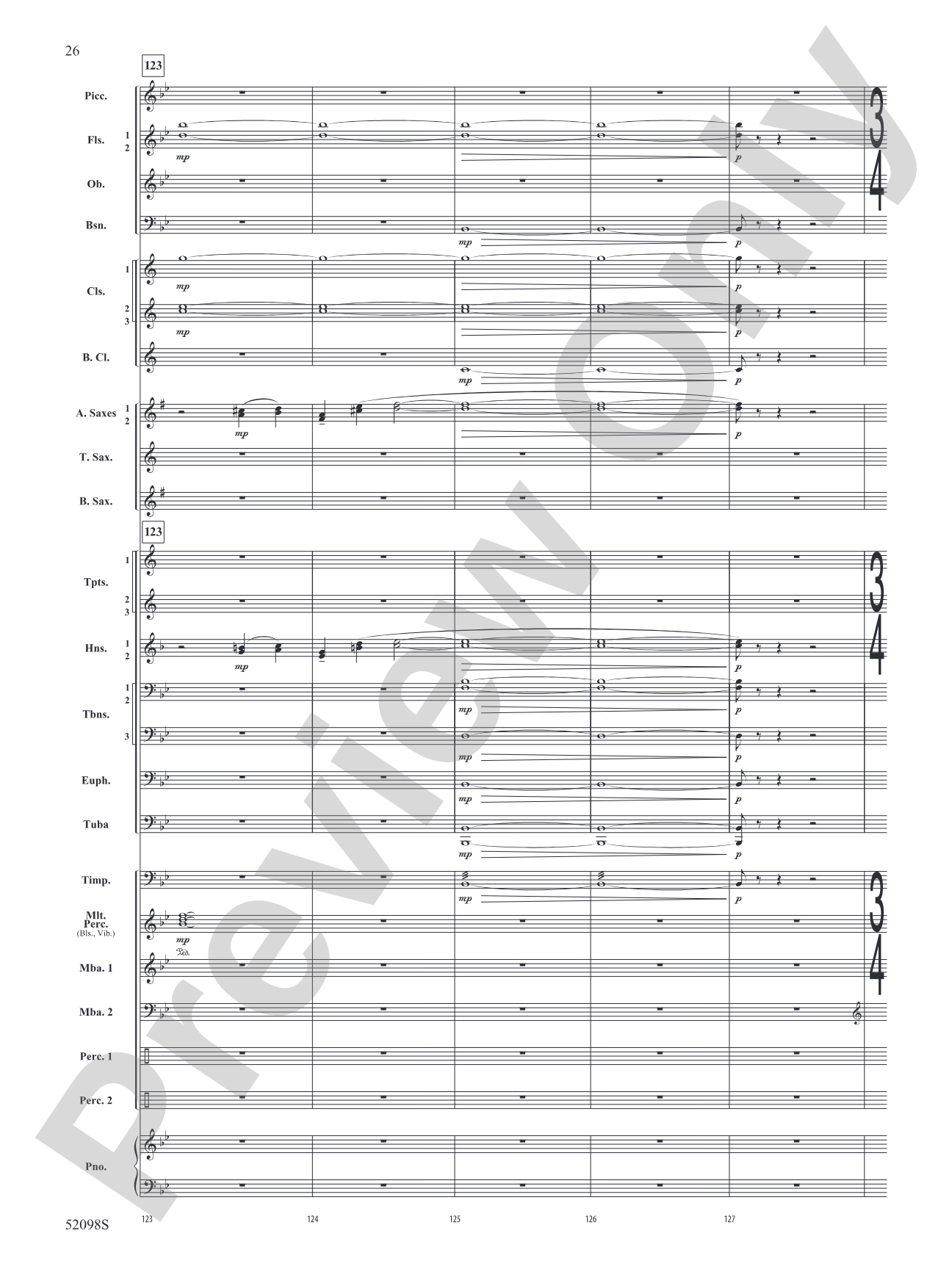 Beyond the Distant Ridge: Concert Band Conductor Score & Parts