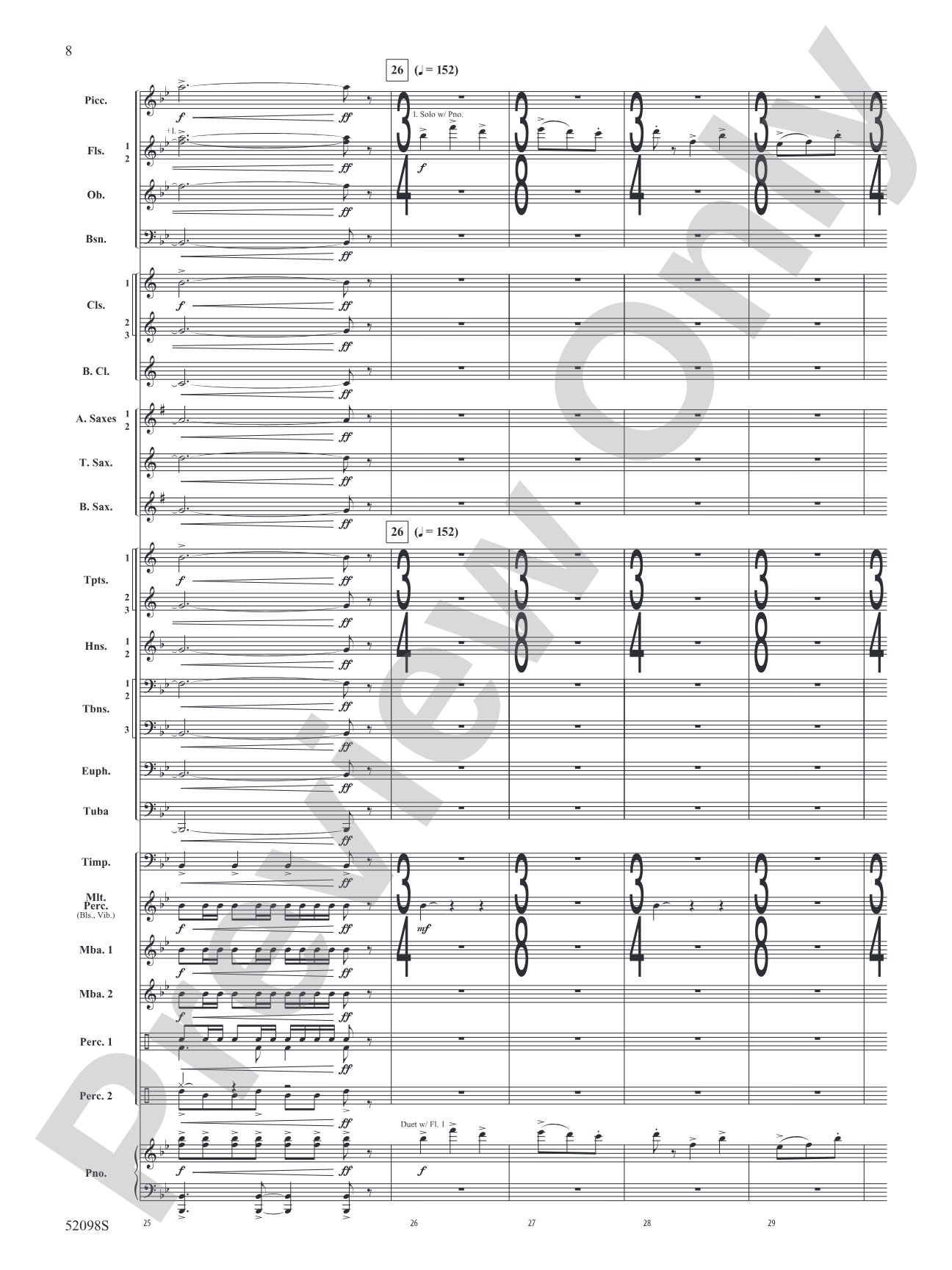 Beyond the Distant Ridge: Concert Band Conductor Score & Parts