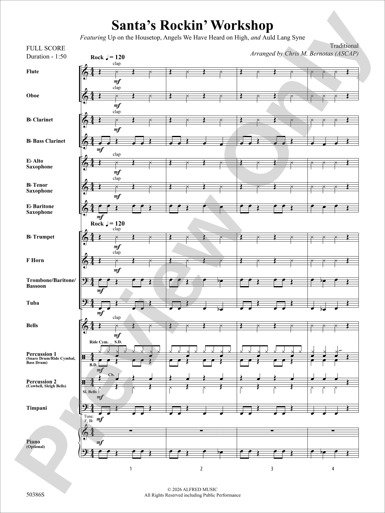 Santa's Rockin' Workshop: Concert Band Conductor Score & Parts