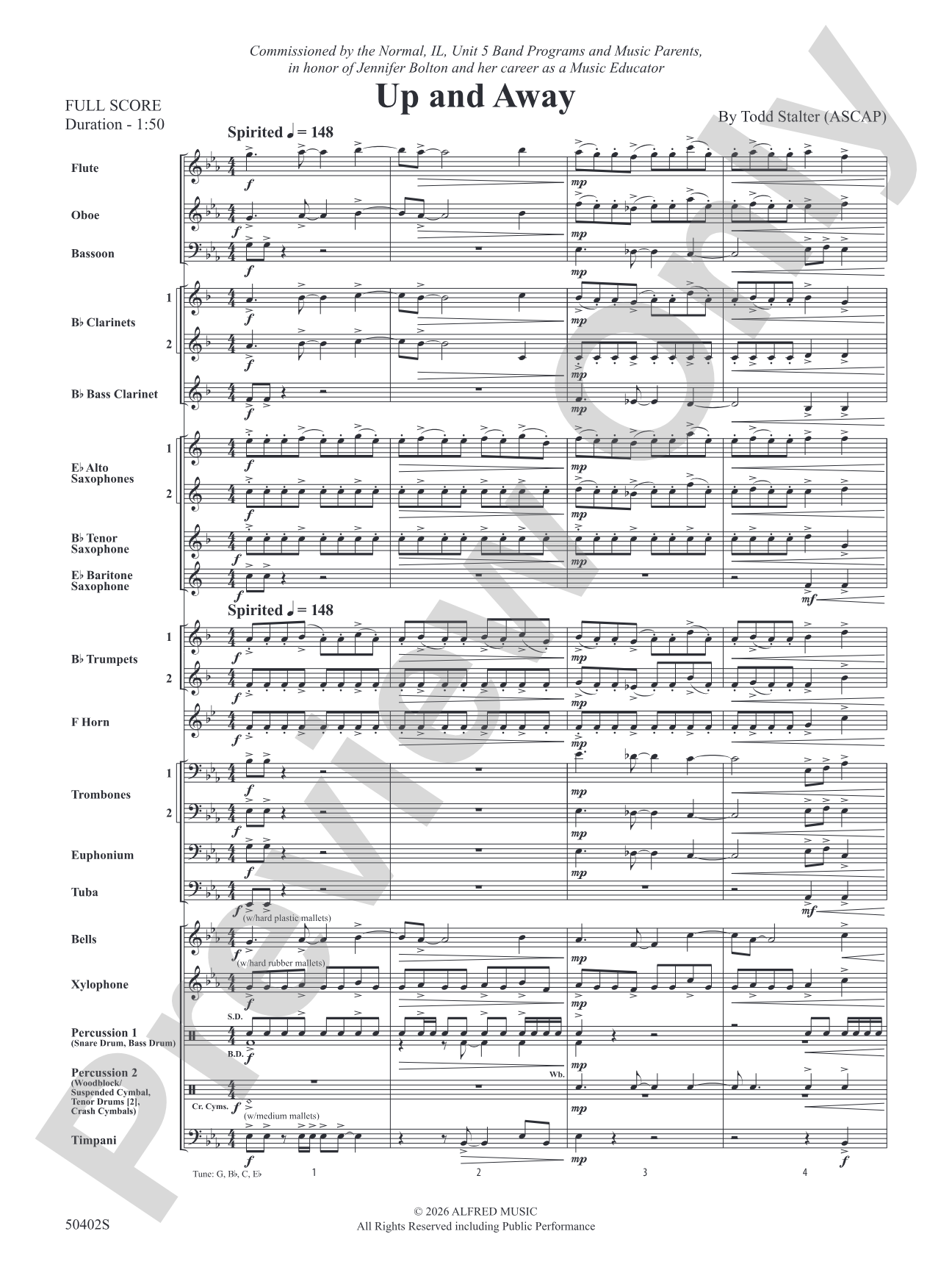 Up and Away: Concert Band Conductor Score & Parts