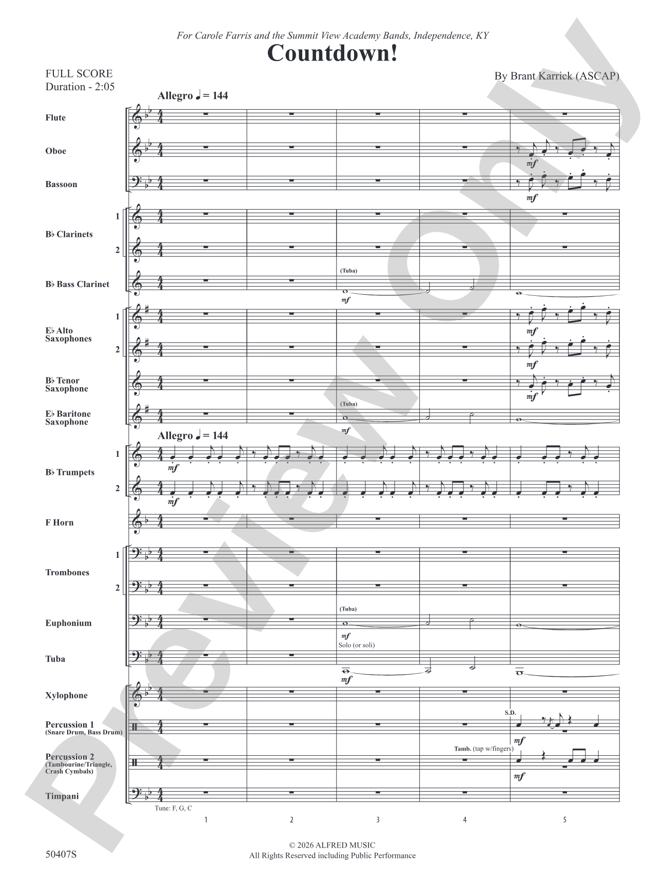 Countdown!: Concert Band Conductor Score & Parts