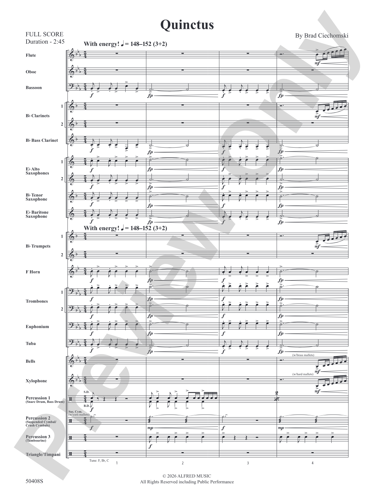 Quinctus: Concert Band Conductor Score & Parts