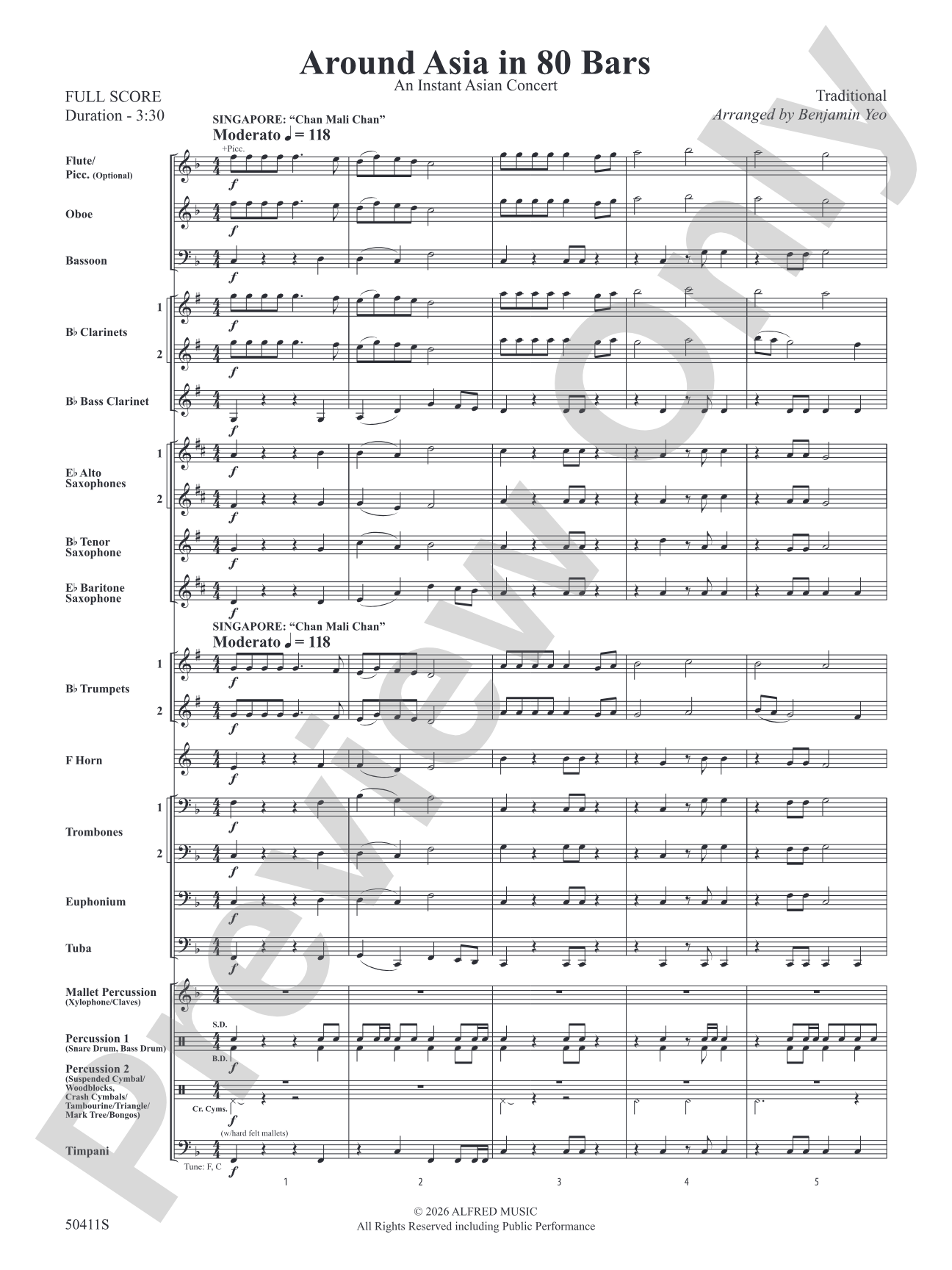 Around Asia in 80 Bars: Concert Band Conductor Score & Parts