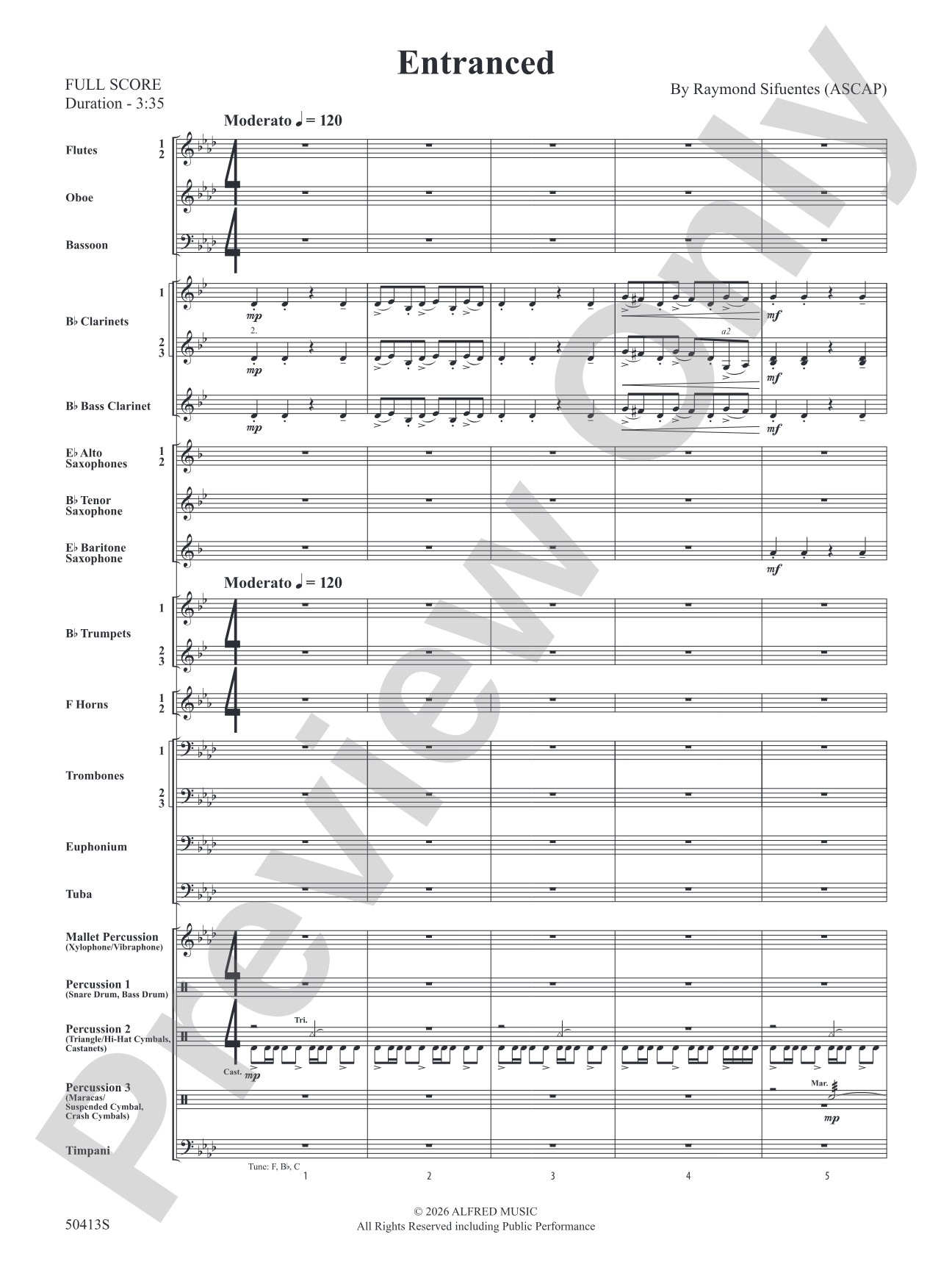 Entranced: Concert Band Conductor Score & Parts