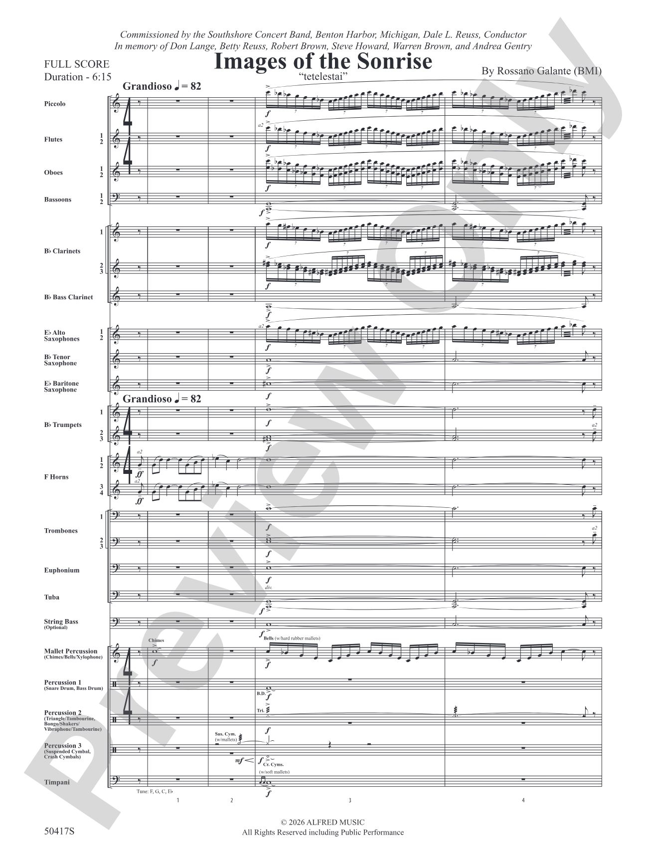 Images of the Sonrise: Concert Band Conductor Score & Parts