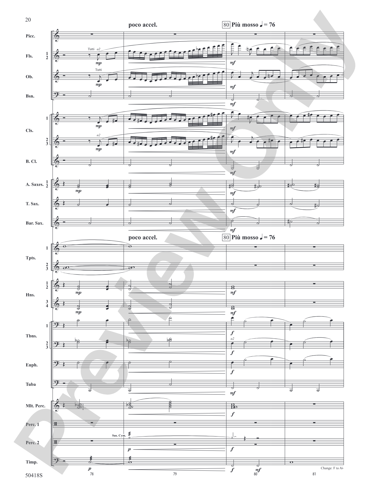 Wolf Moon: Concert Band Conductor Score & Parts