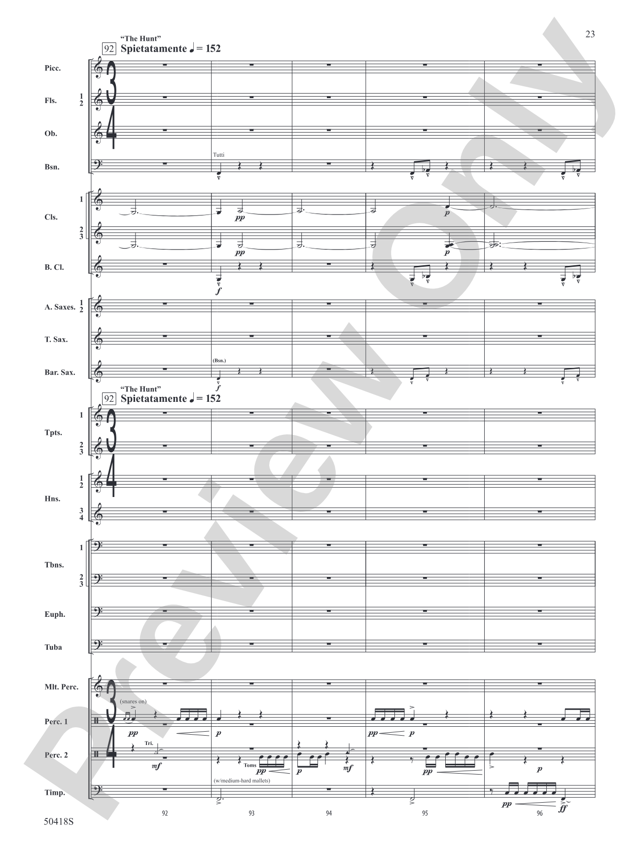 Wolf Moon: Concert Band Conductor Score & Parts