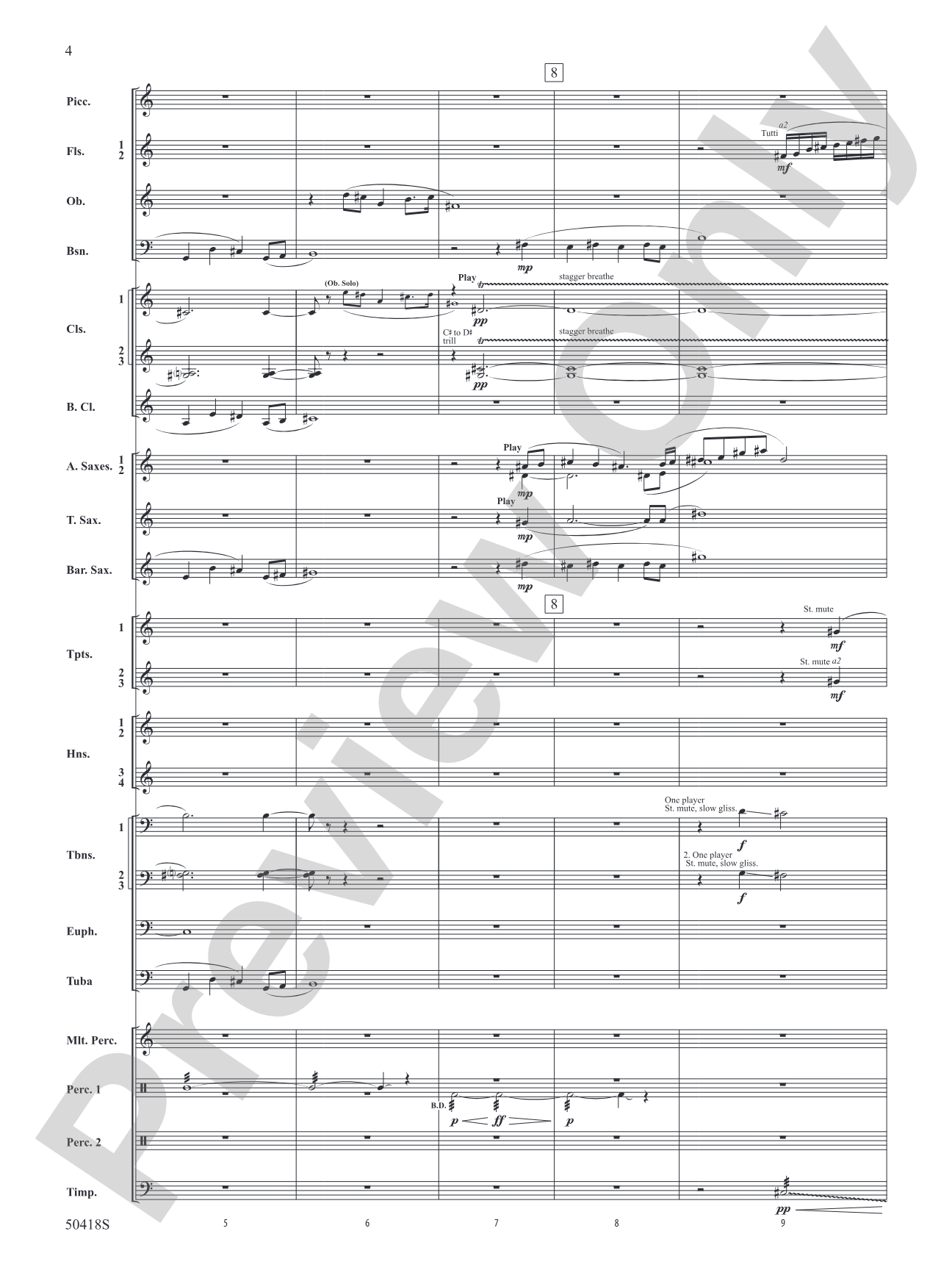 Wolf Moon: Concert Band Conductor Score & Parts