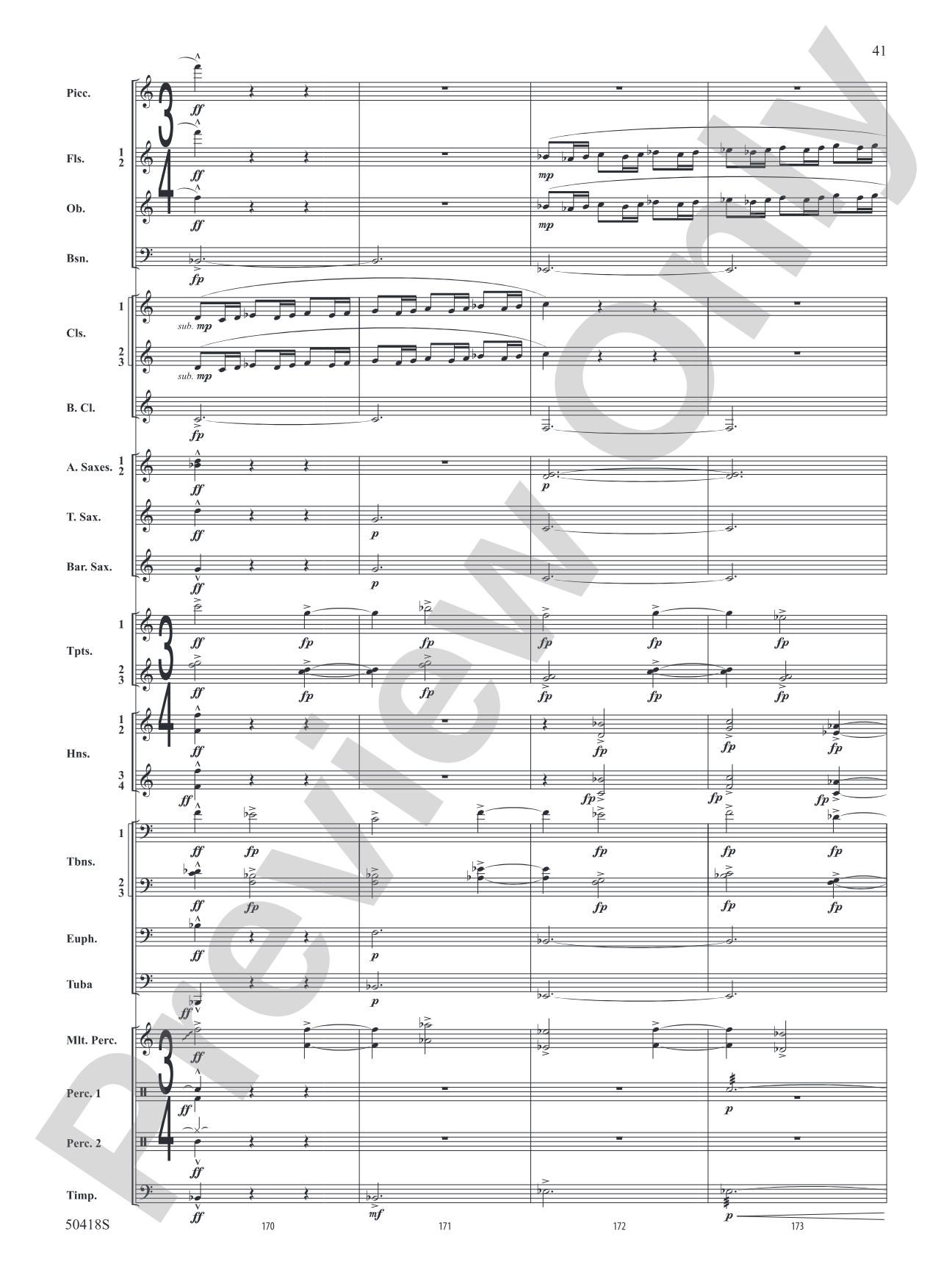Wolf Moon: Concert Band Conductor Score & Parts