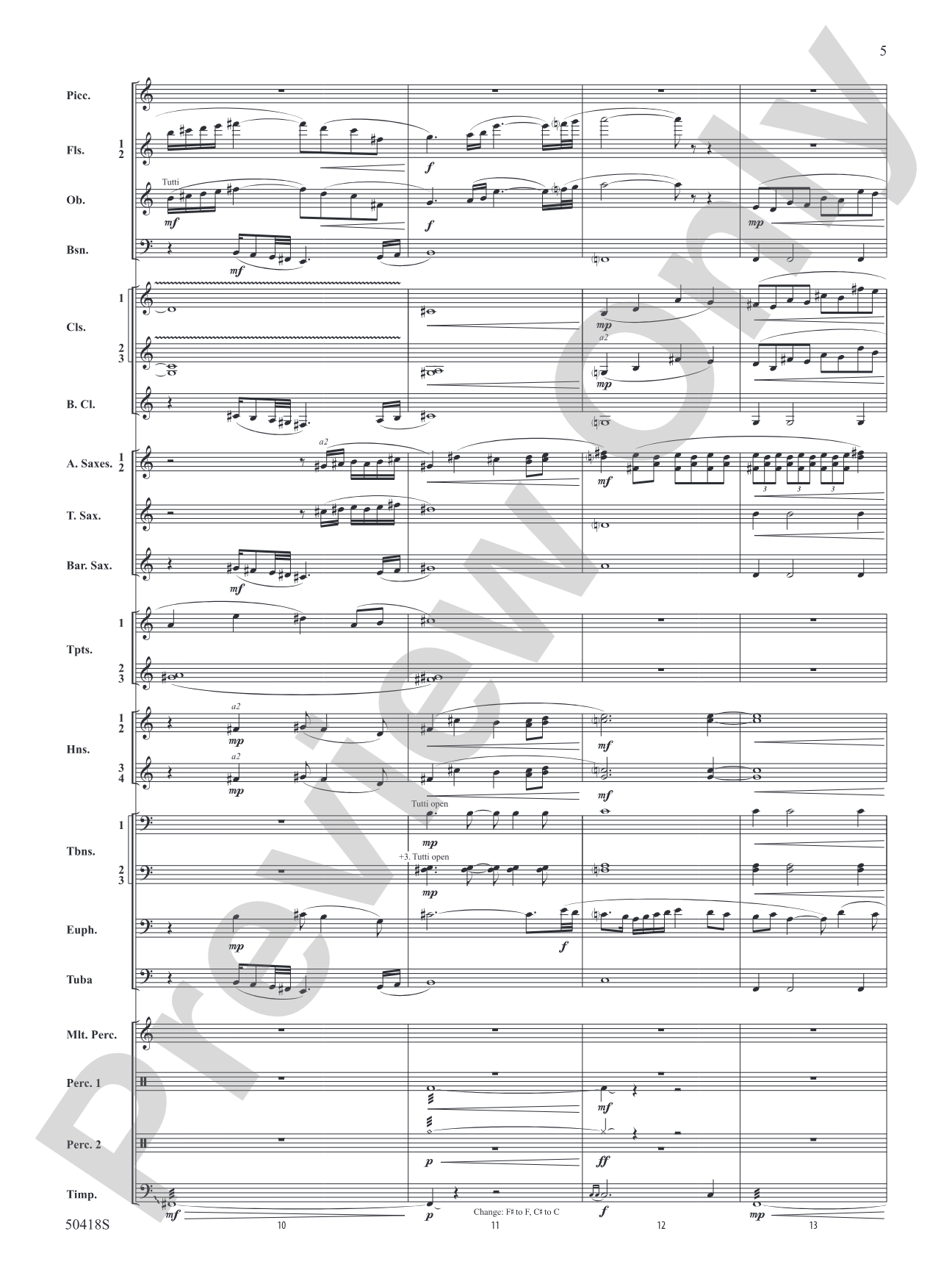 Wolf Moon: Concert Band Conductor Score & Parts