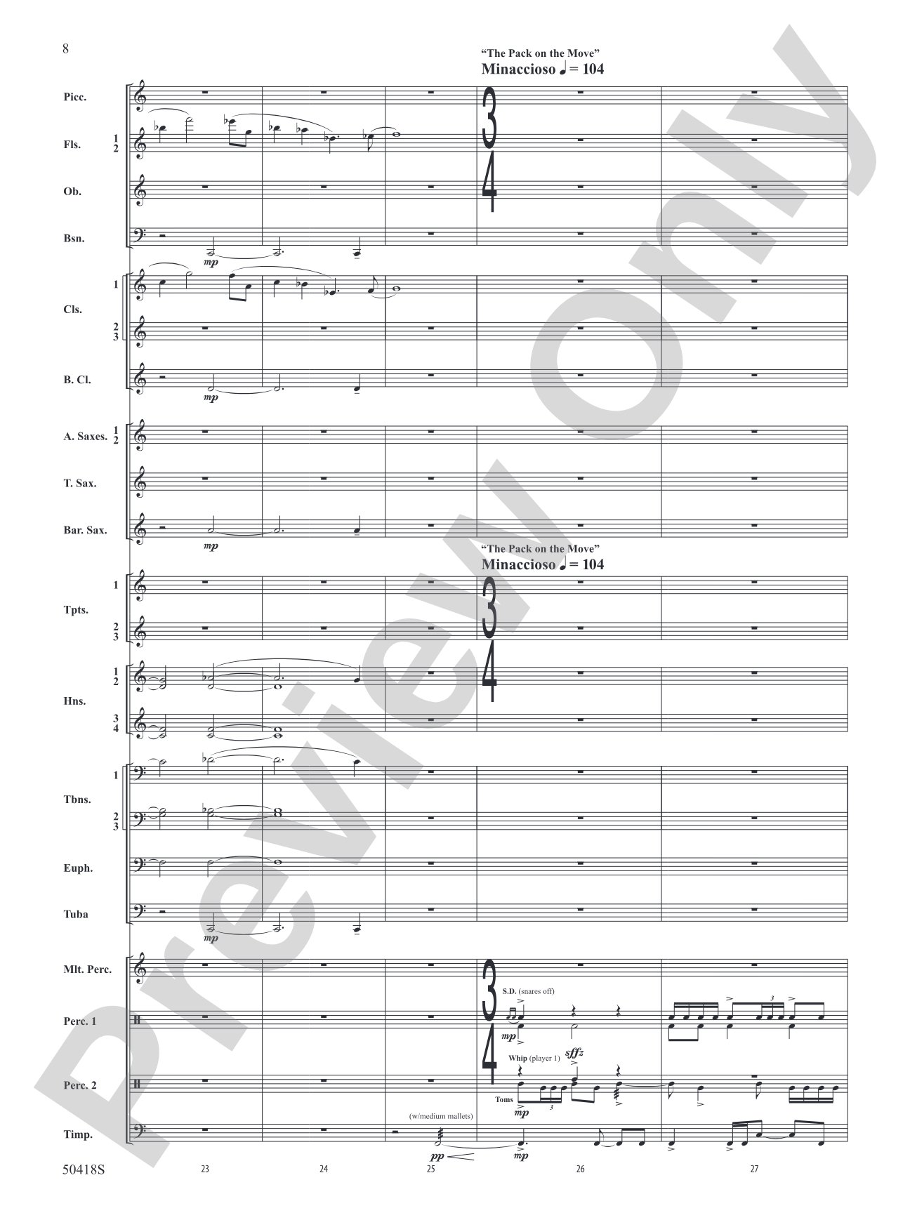 Wolf Moon: Concert Band Conductor Score & Parts