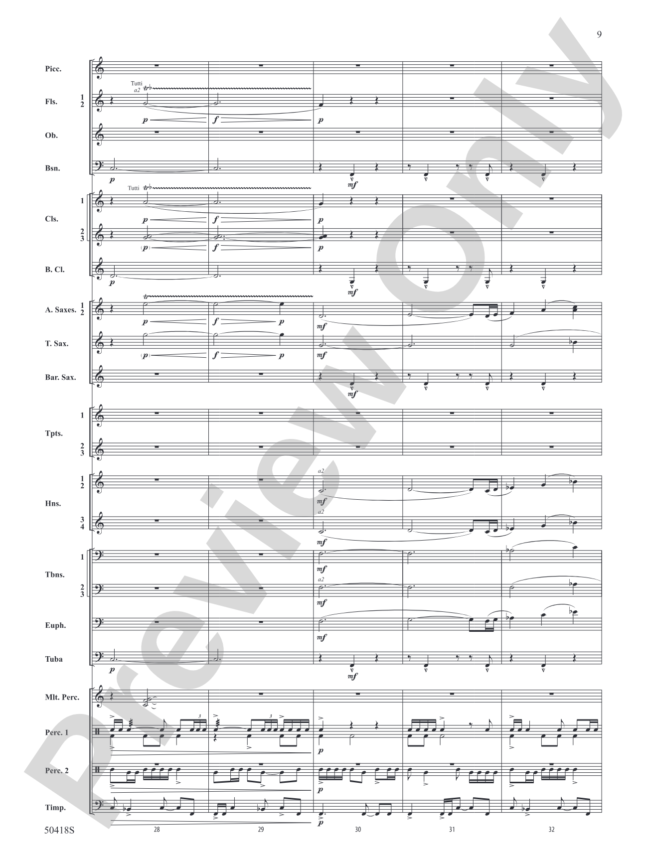 Wolf Moon: Concert Band Conductor Score & Parts