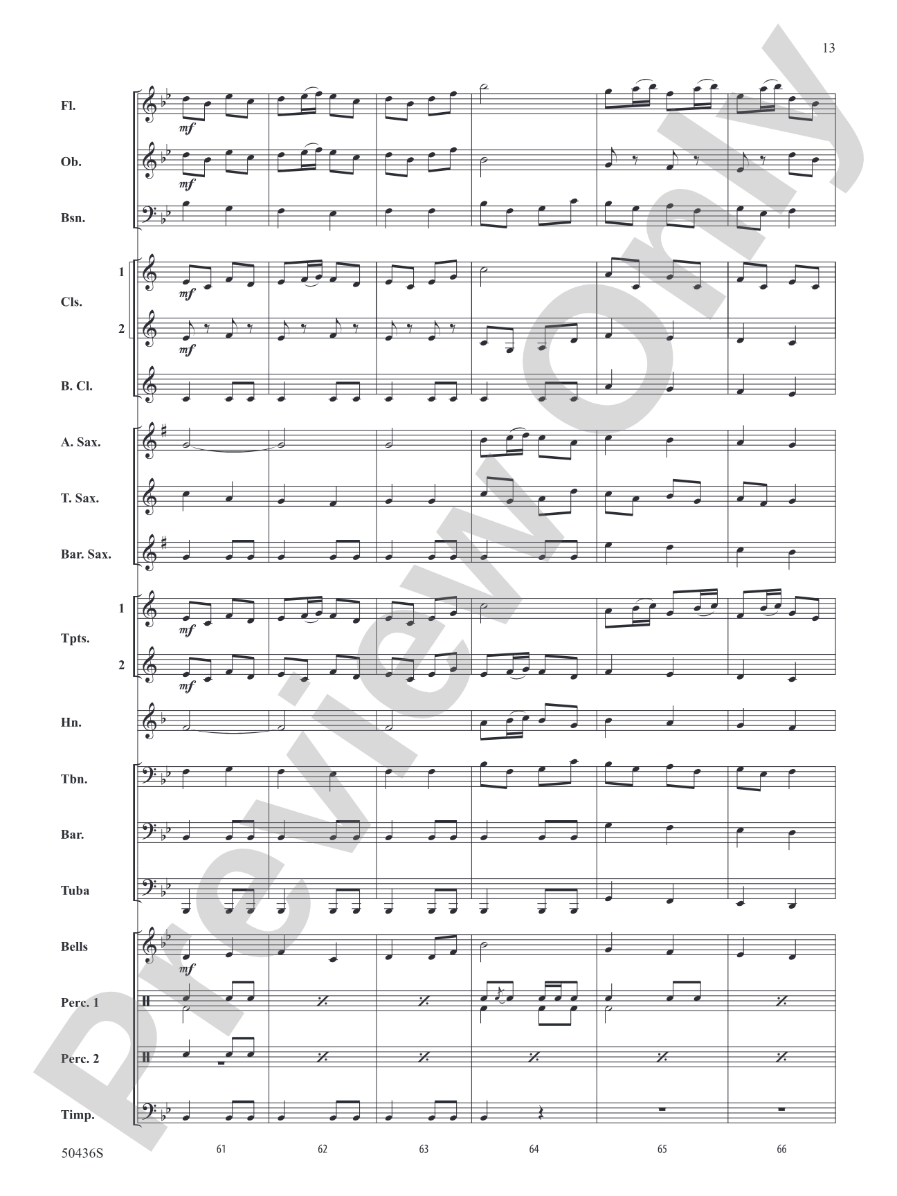 Tambourin: Concert Band Conductor Score & Parts