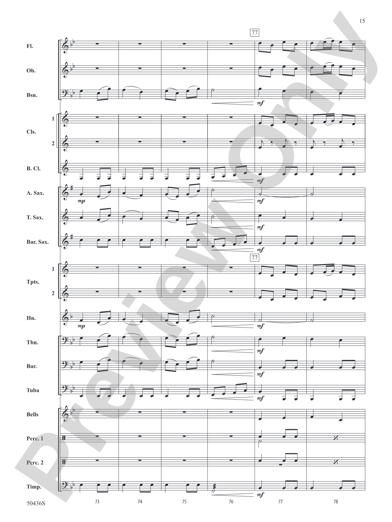 Tambourin: Concert Band Conductor Score & Parts