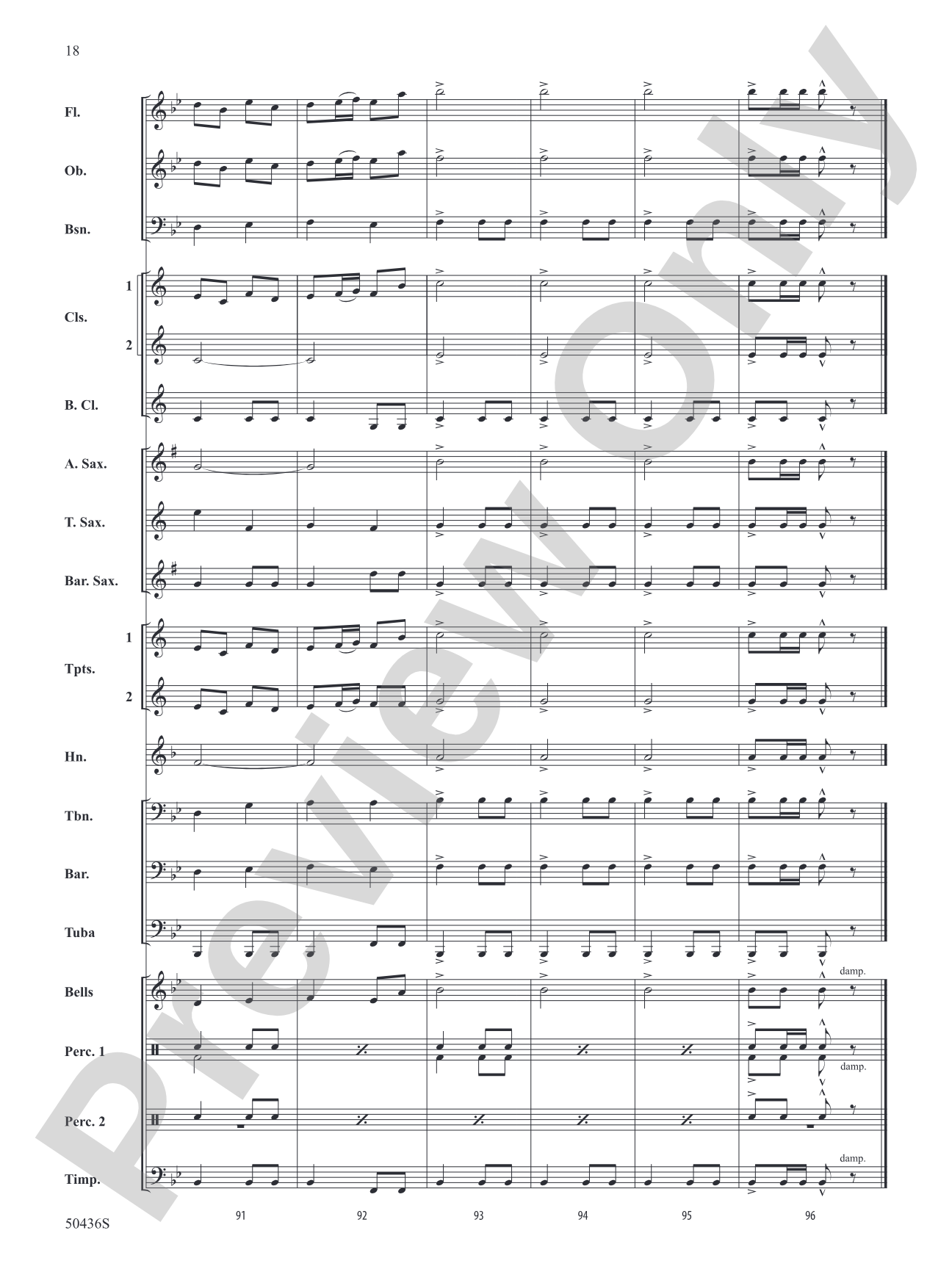 Tambourin: Concert Band Conductor Score & Parts