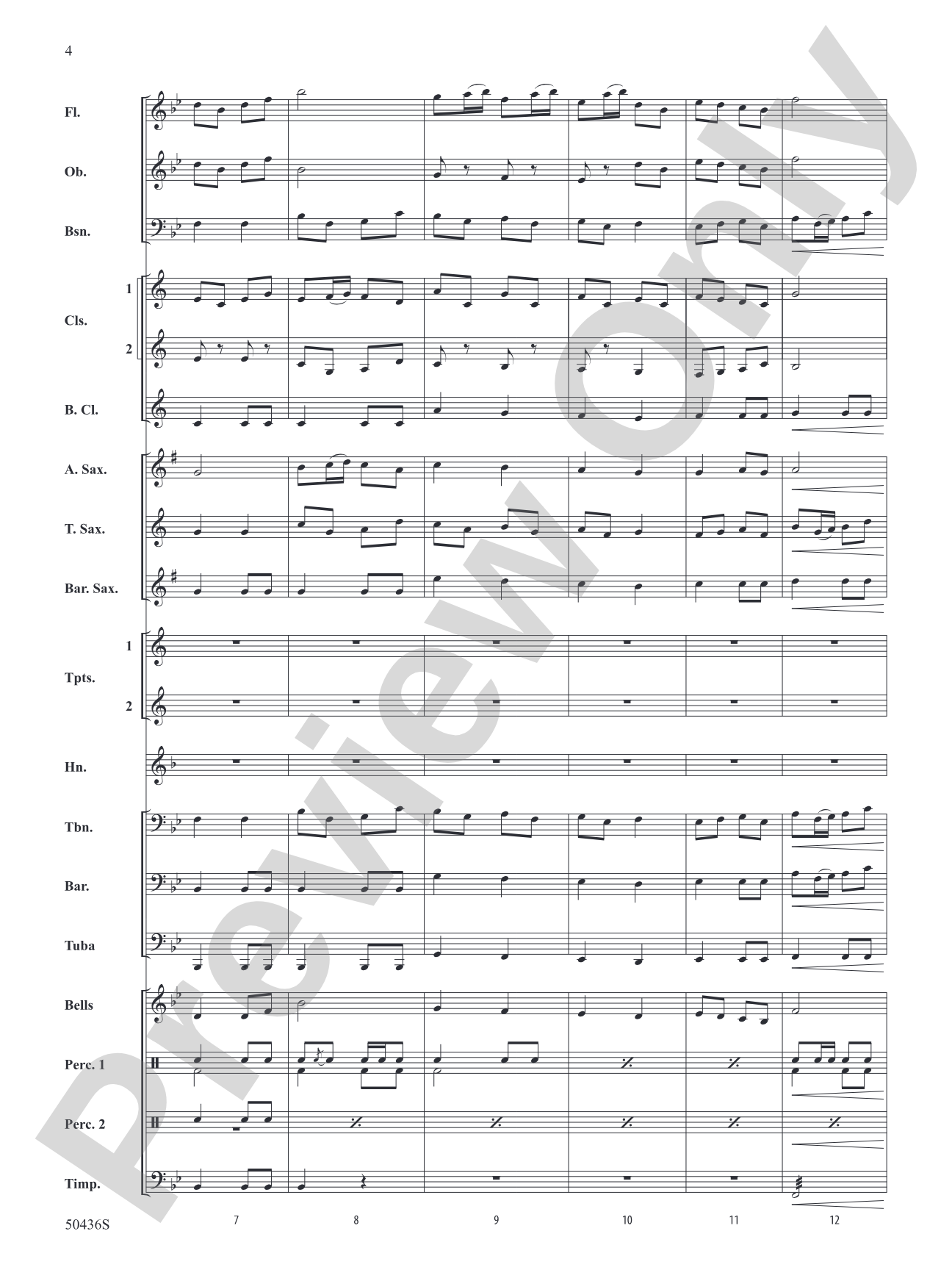 Tambourin: Concert Band Conductor Score & Parts