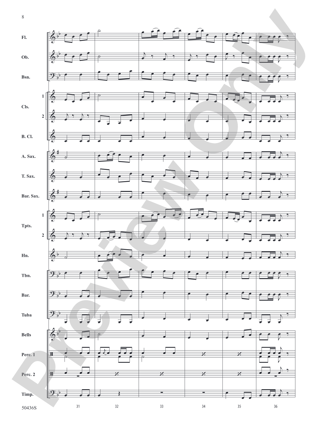 Tambourin: Concert Band Conductor Score & Parts