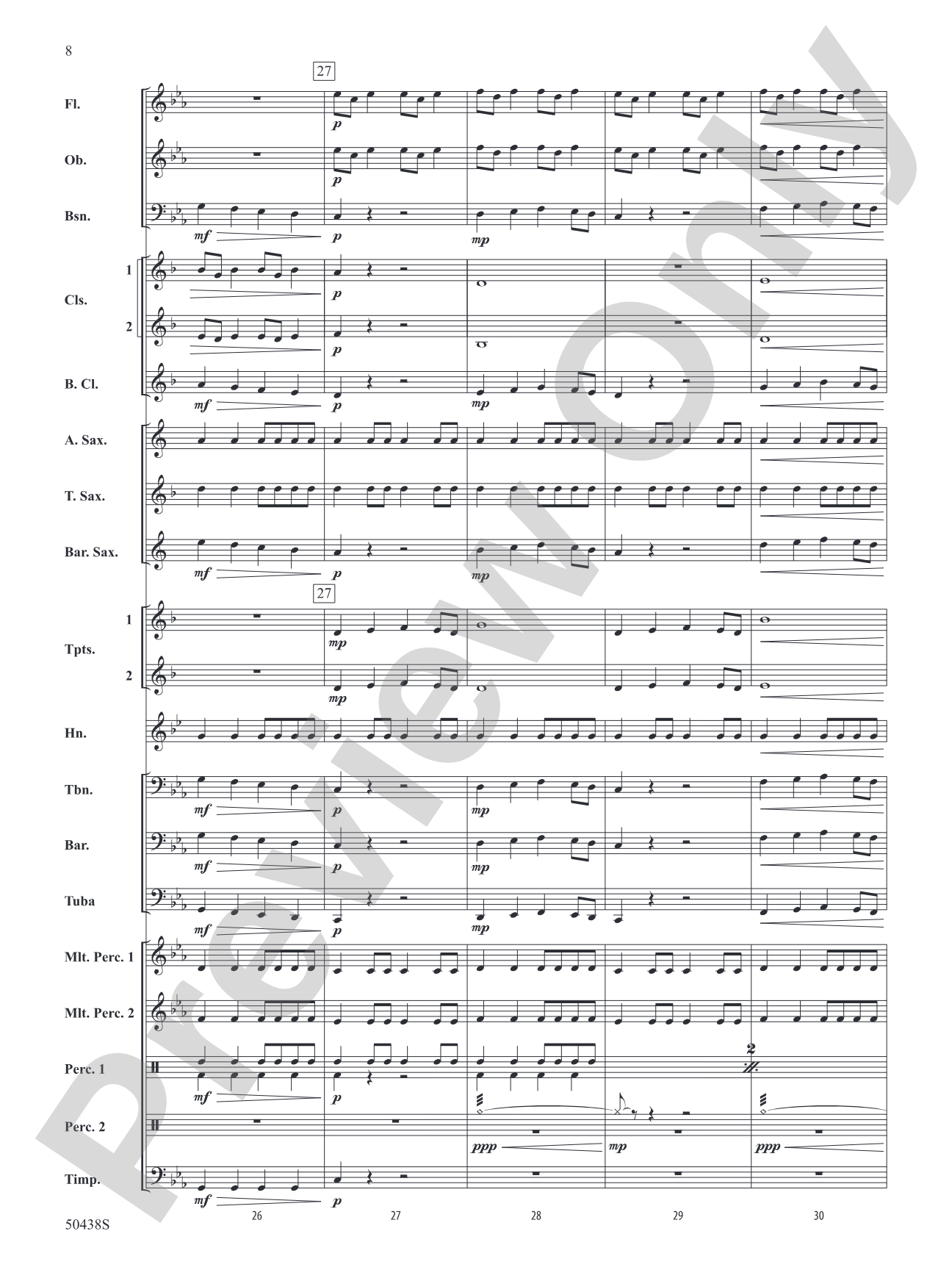 Whispers of Avalon: Concert Band Conductor Score & Parts