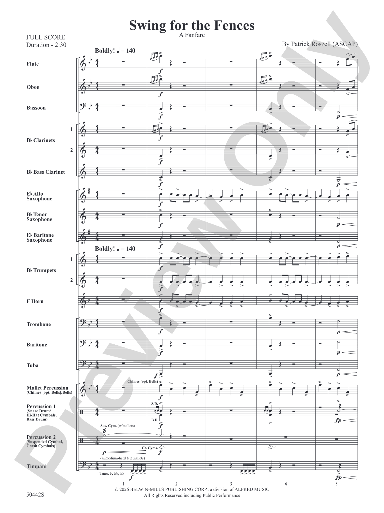 Swing for the Fences: Concert Band Conductor Score & Parts