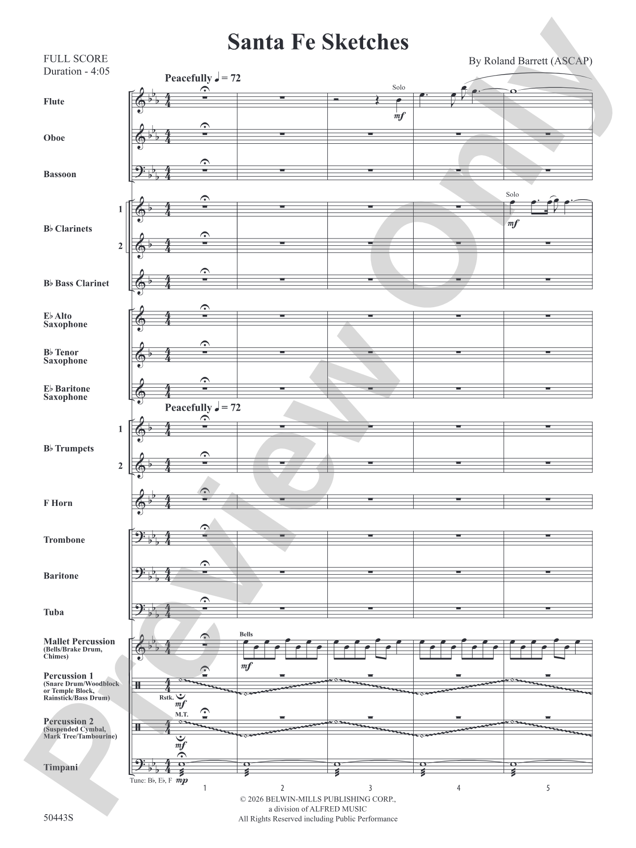 Santa Fe Sketches: Concert Band Conductor Score & Parts