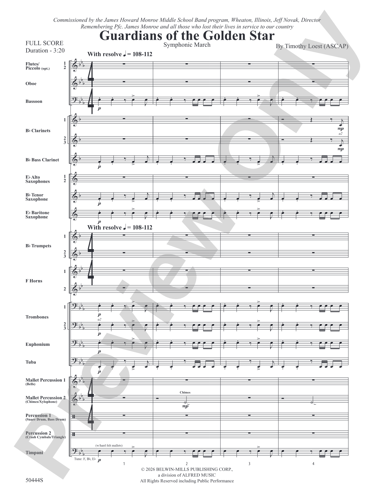 Guardians of the Golden Star: Concert Band Conductor Score & Parts