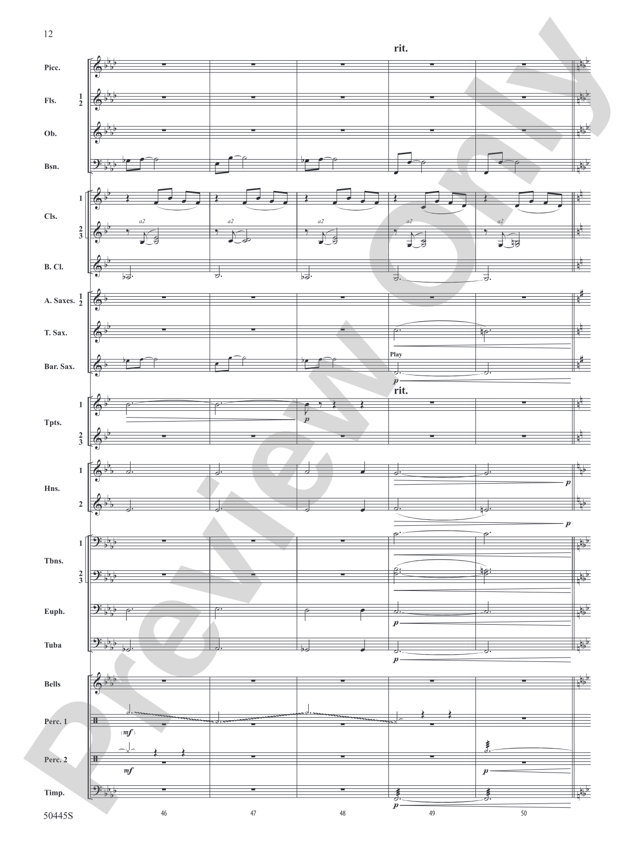 A Winter's Eve: Concert Band Conductor Score & Parts