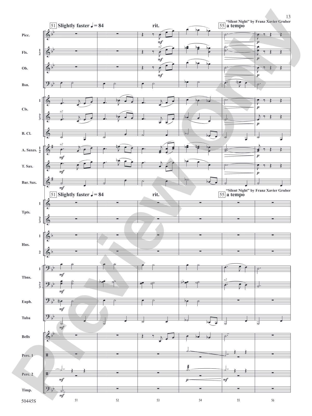 A Winter's Eve: Concert Band Conductor Score & Parts