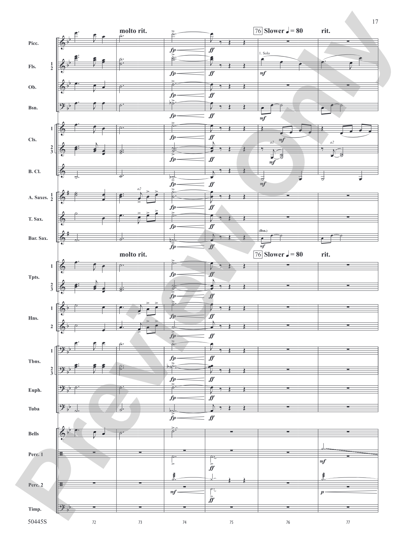 A Winter's Eve: Concert Band Conductor Score & Parts