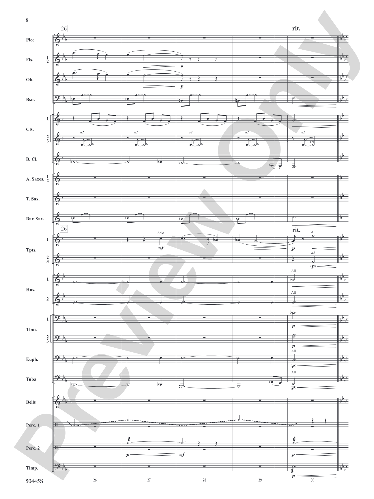 A Winter's Eve: Concert Band Conductor Score & Parts