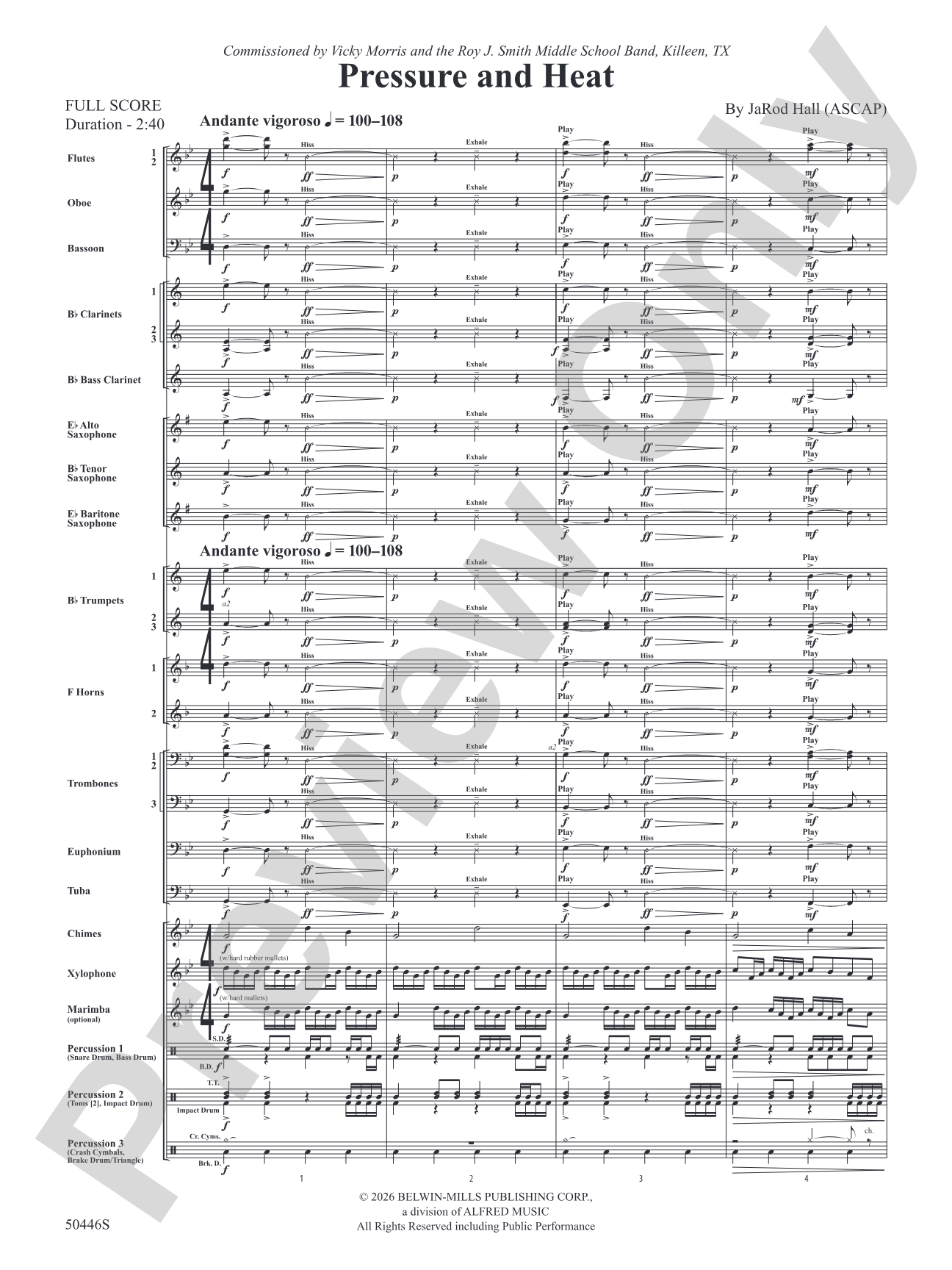 Pressure and Heat: Concert Band Conductor Score & Parts