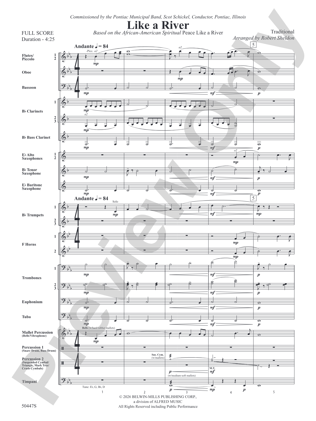 Like a River: Concert Band Conductor Score & Parts