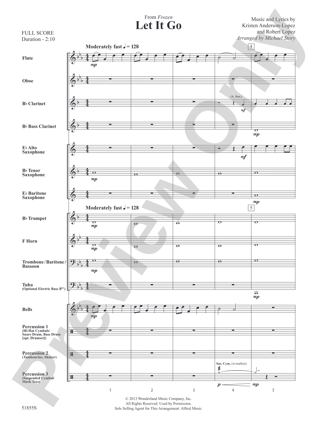 Let It Go: Concert Band Conductor Score & Parts
