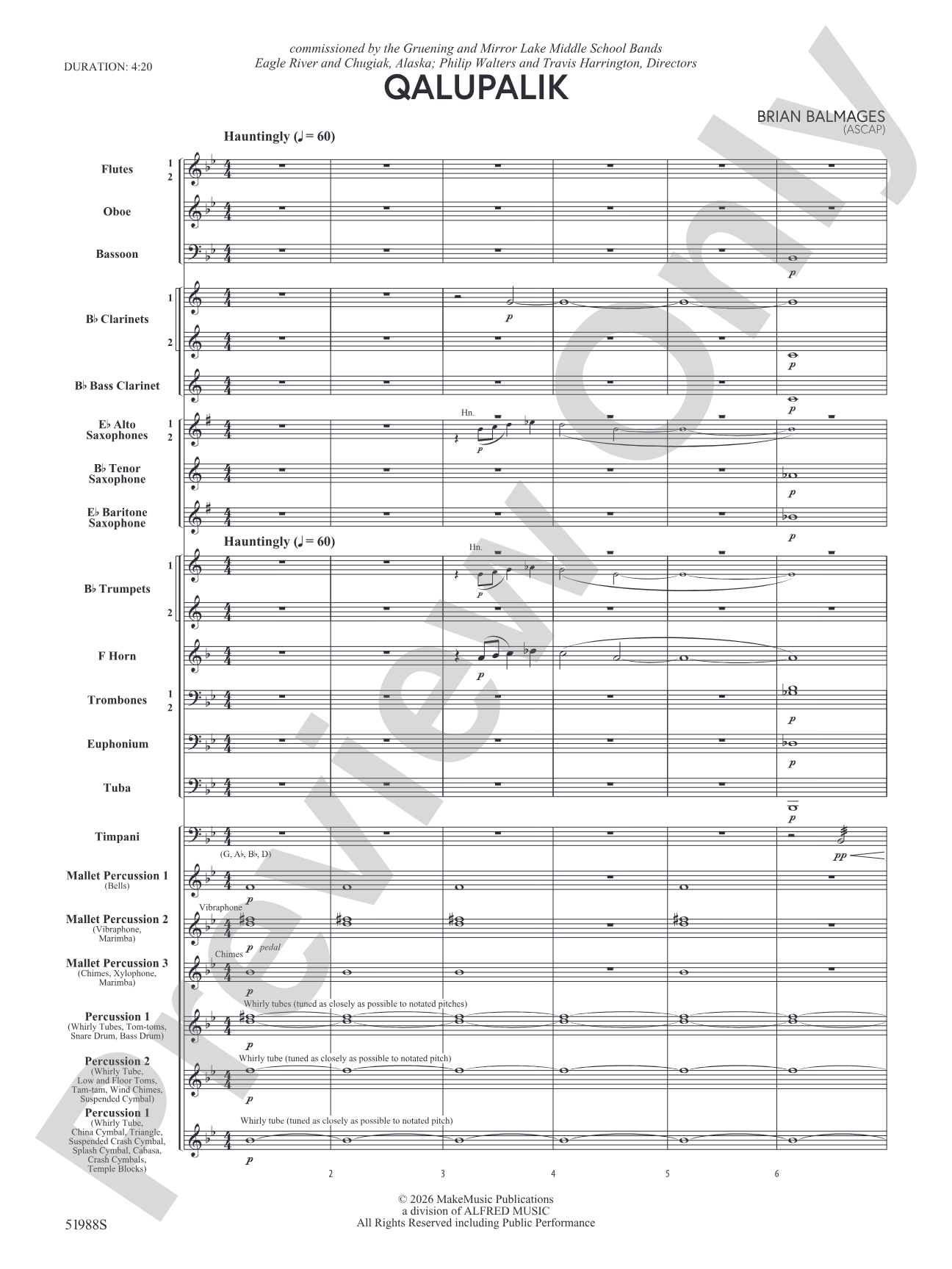 Qalupalik: Concert Band Conductor Score & Parts