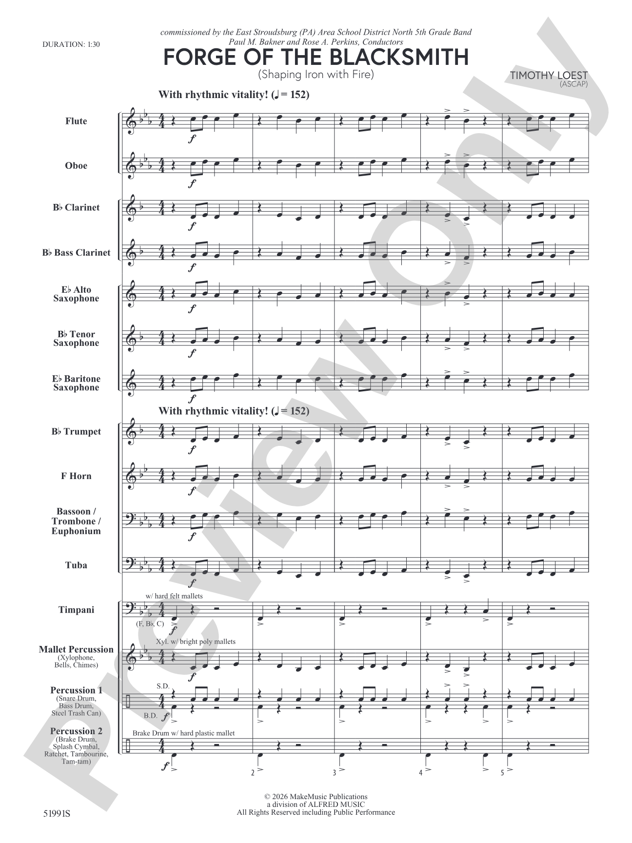 Forge of the Blacksmith: Concert Band Conductor Score & Parts