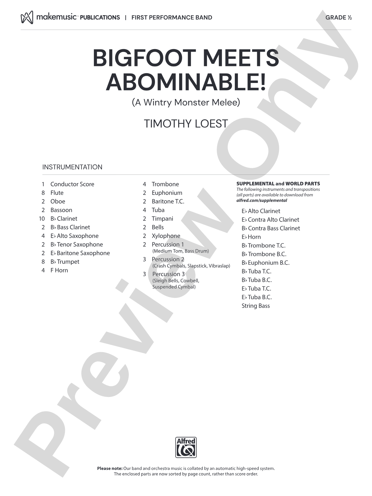 Bigfoot Meets Abominable!: Concert Band Conductor Score & Parts