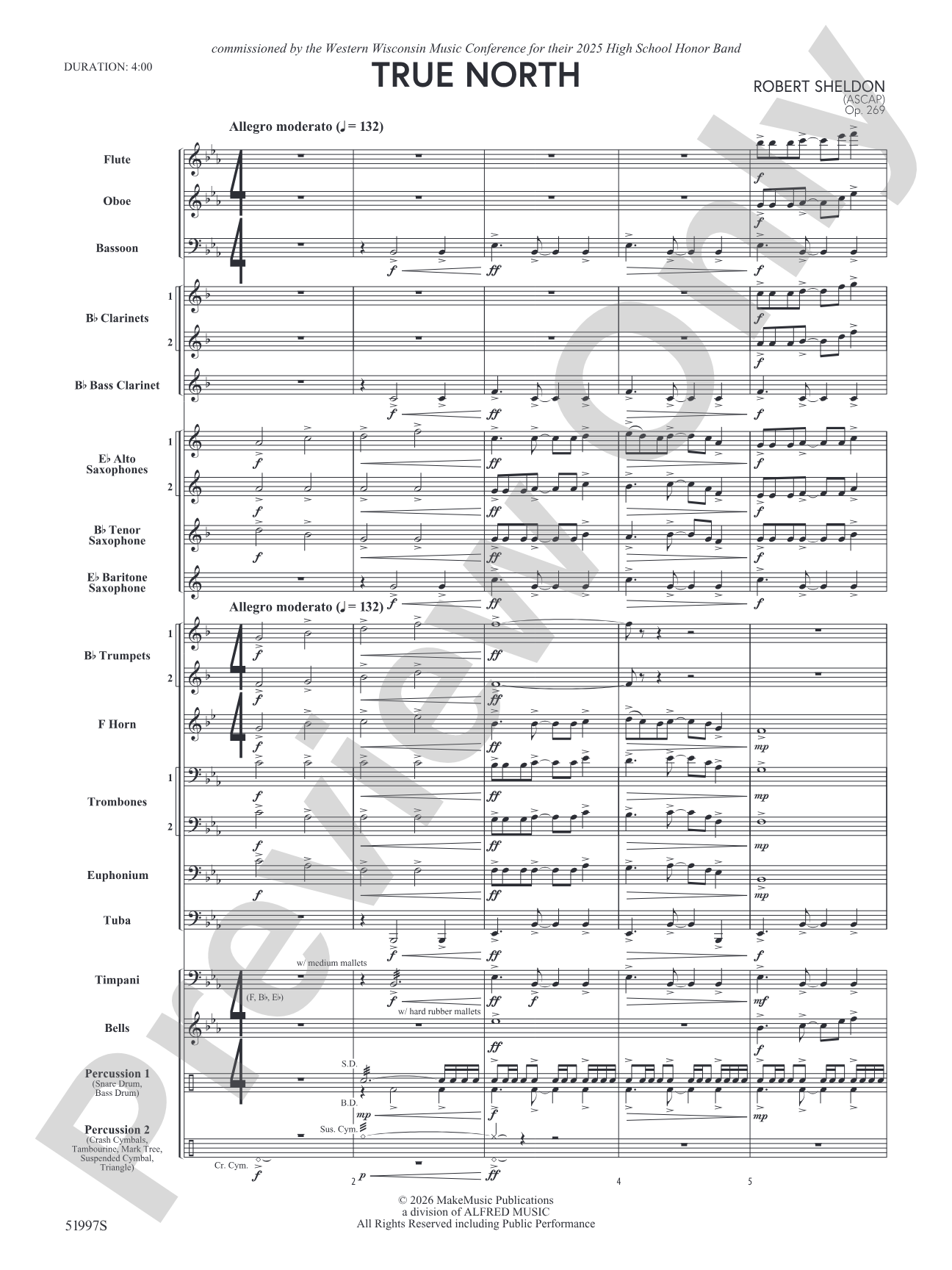 True North: Concert Band Conductor Score & Parts