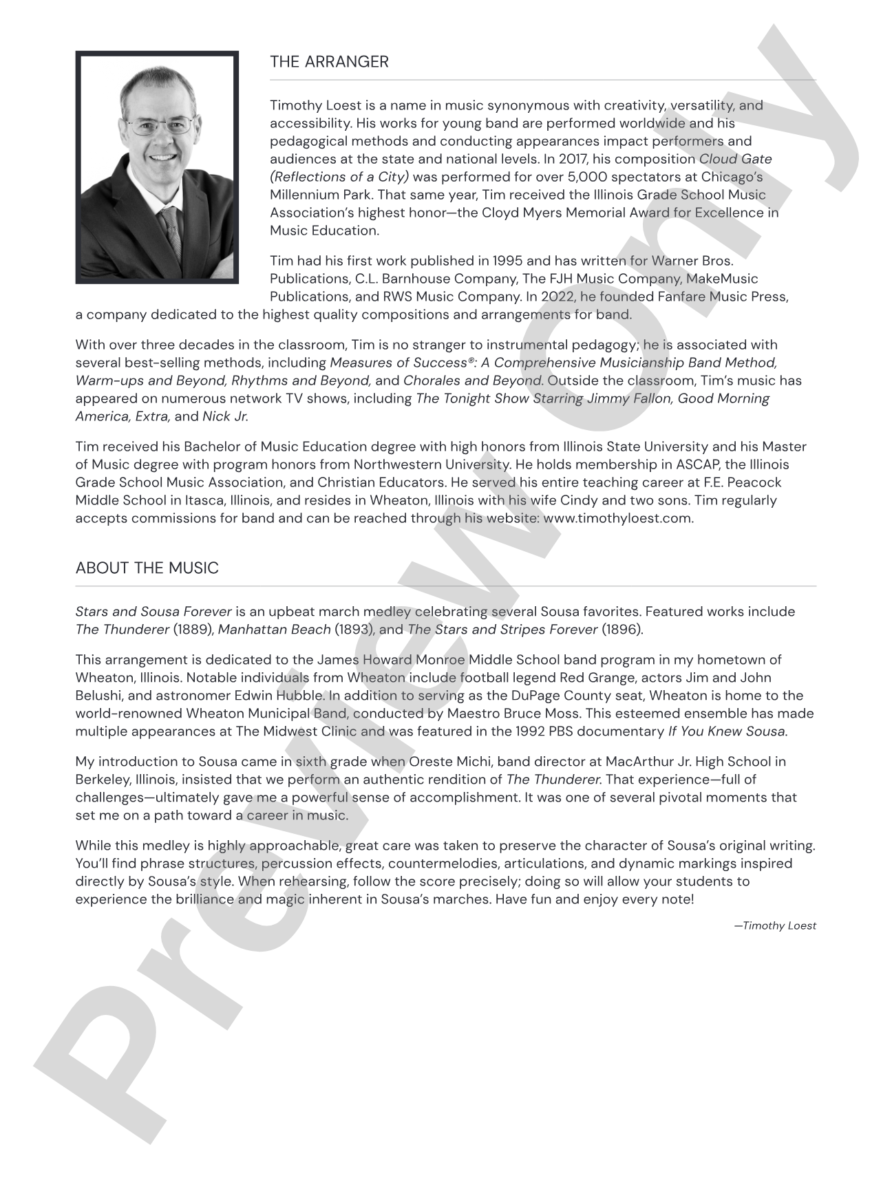 Stars and Sousa Forever: Concert Band Conductor Score & Parts