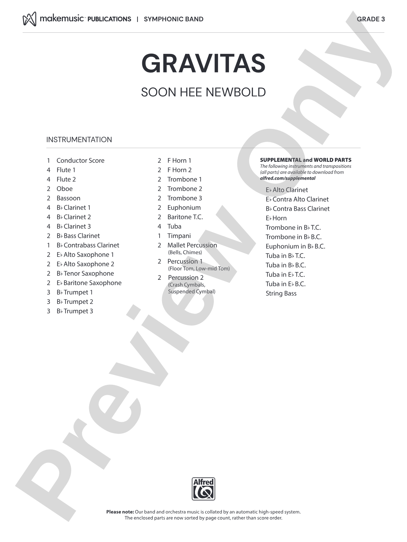 Gravitas: Concert Band Conductor Score & Parts