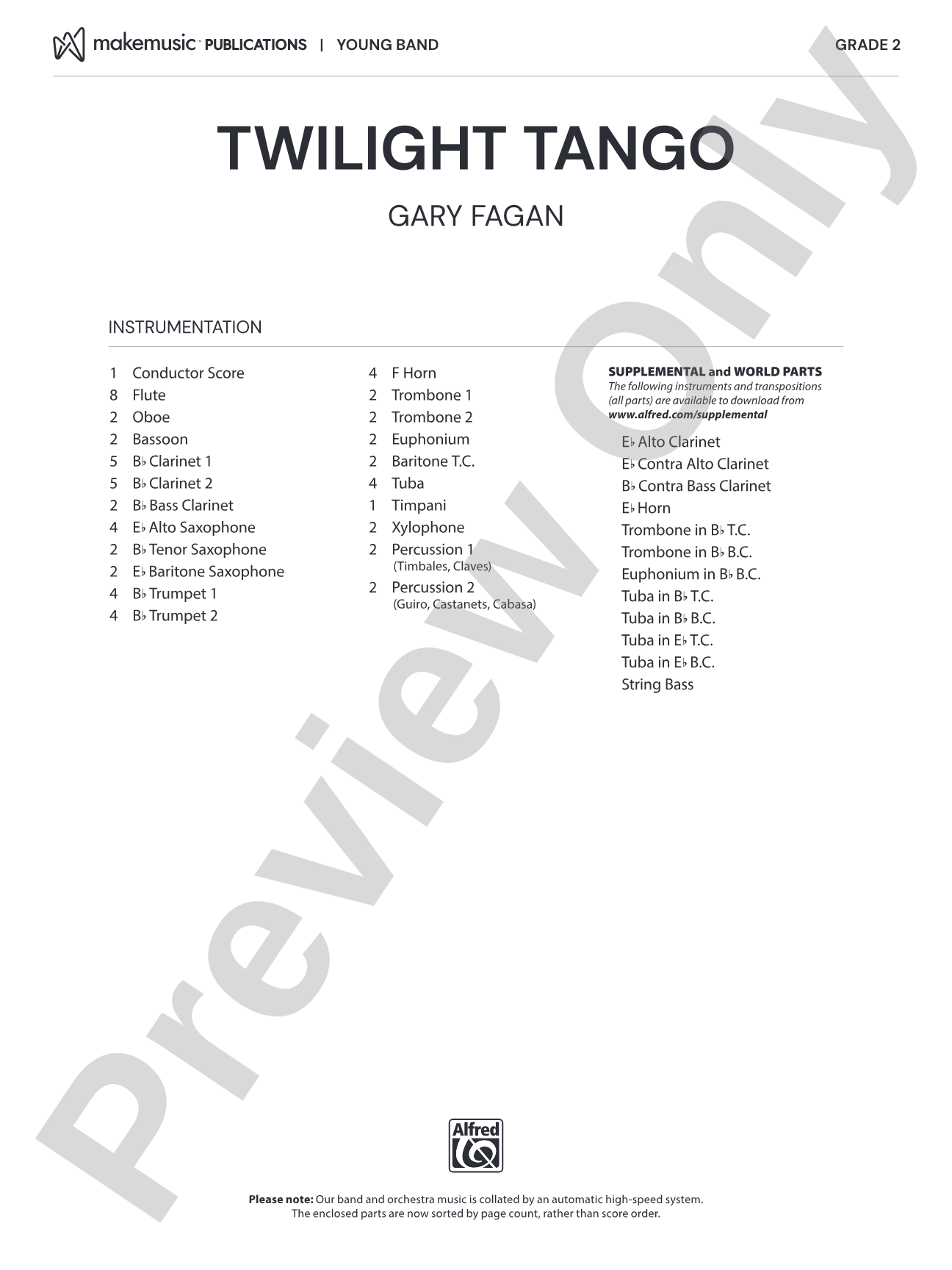 Twilight Tango: Score