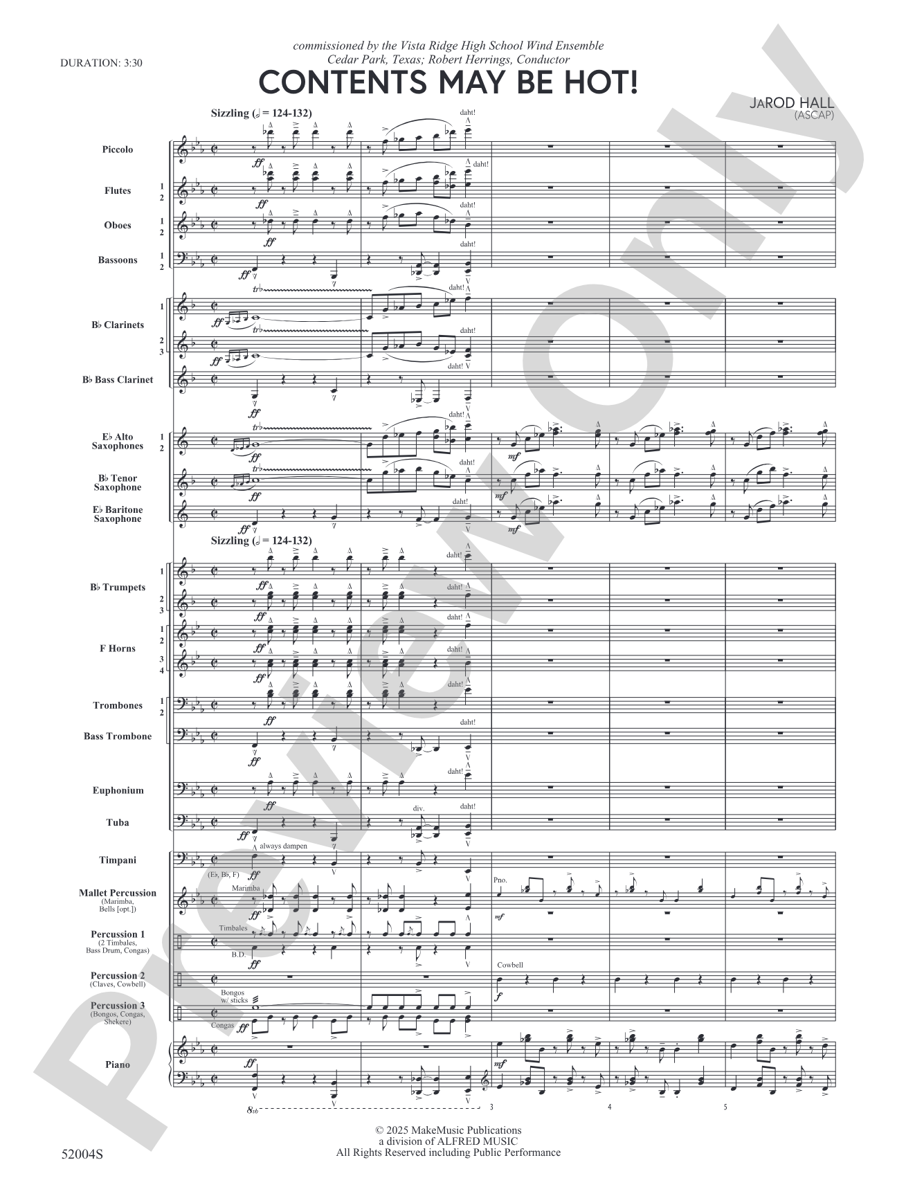 Contents May Be Hot!: Concert Band Conductor Score & Parts