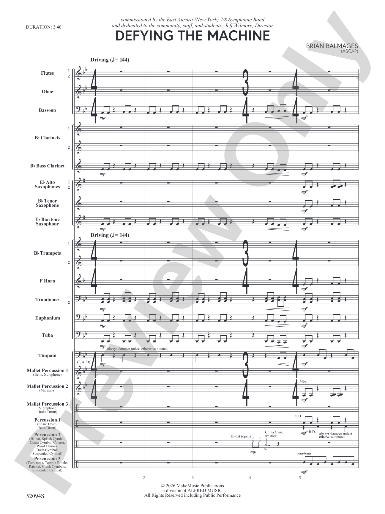 Defying the Machine: Concert Band Conductor Score & Parts