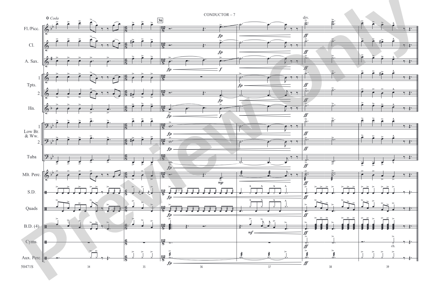 He's a Pirate: Marching Band Conductor Score & Parts